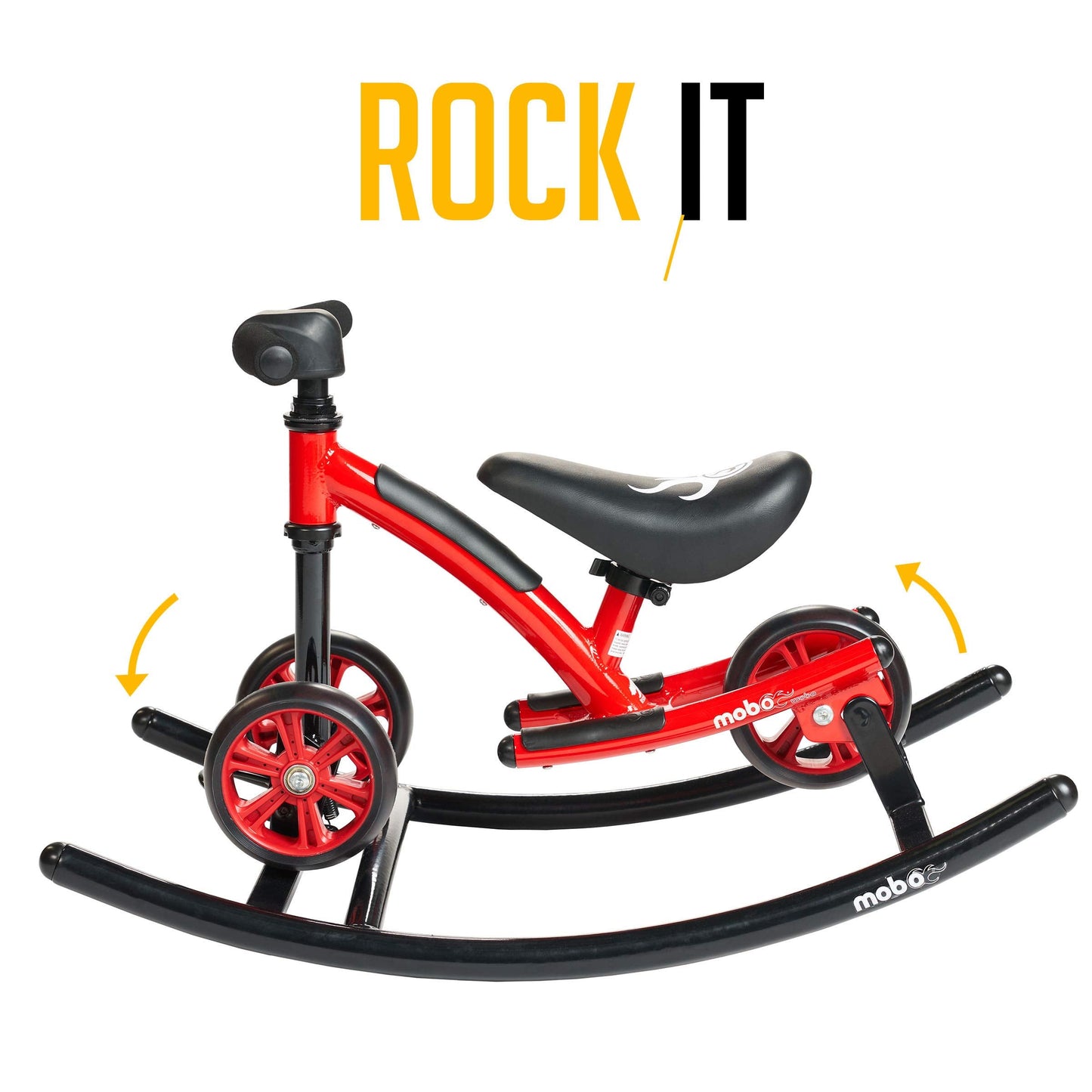 Mobo Cruiser Wobo Rocking Horse Ride On & Baby Balance Bike Red Fits inseams 12-20 inches