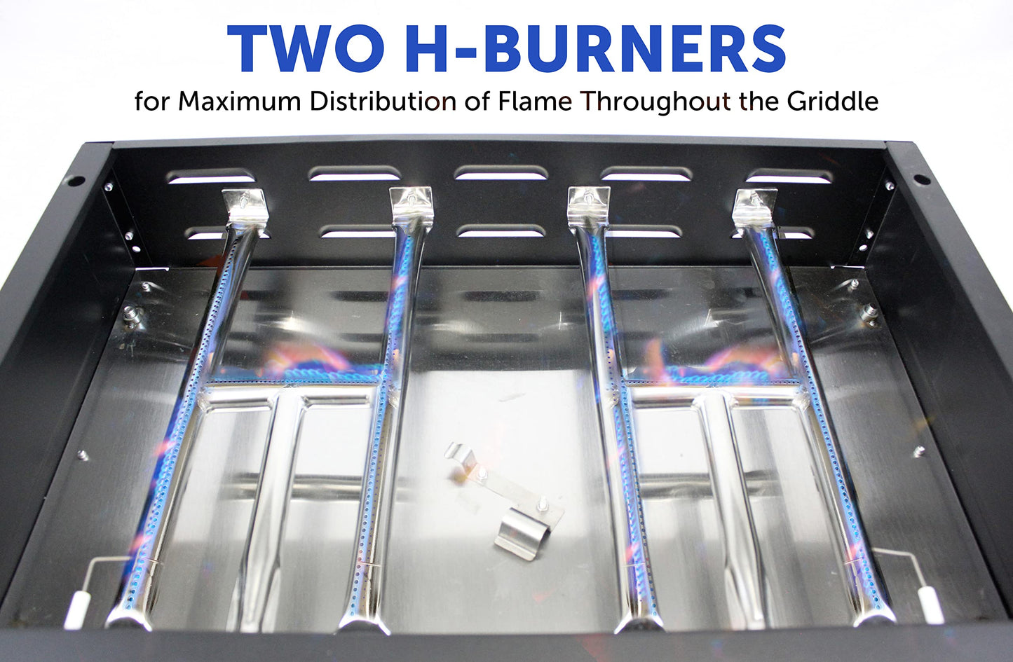 Flame King 22-inch Double Burner Flat Top Griddle for Outdoor BBQ Grill, Portable Propane Gas Griddle for Camping and Tailgating