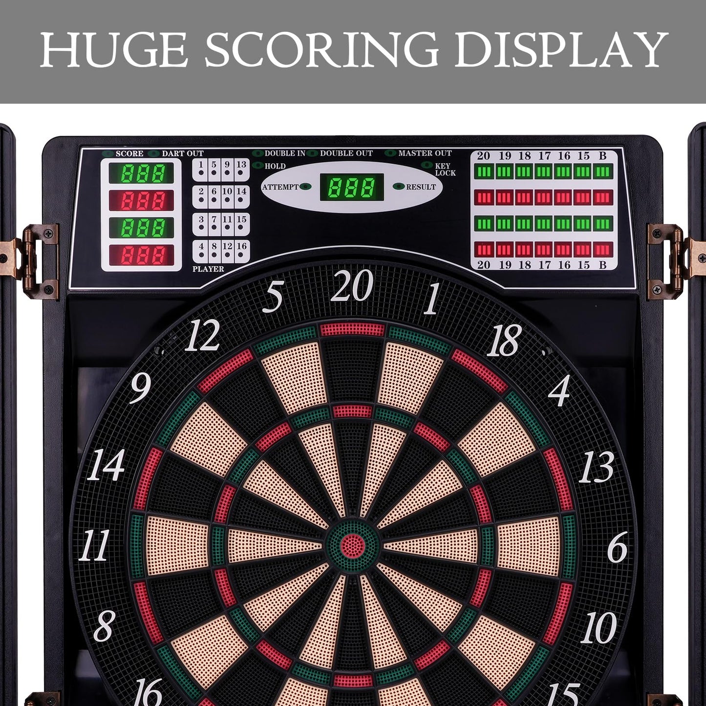 Electronic Dart Board LED Electric Digital Dart Boards for Adults with Cabinet with 12 Soft Tip Dartboard Set