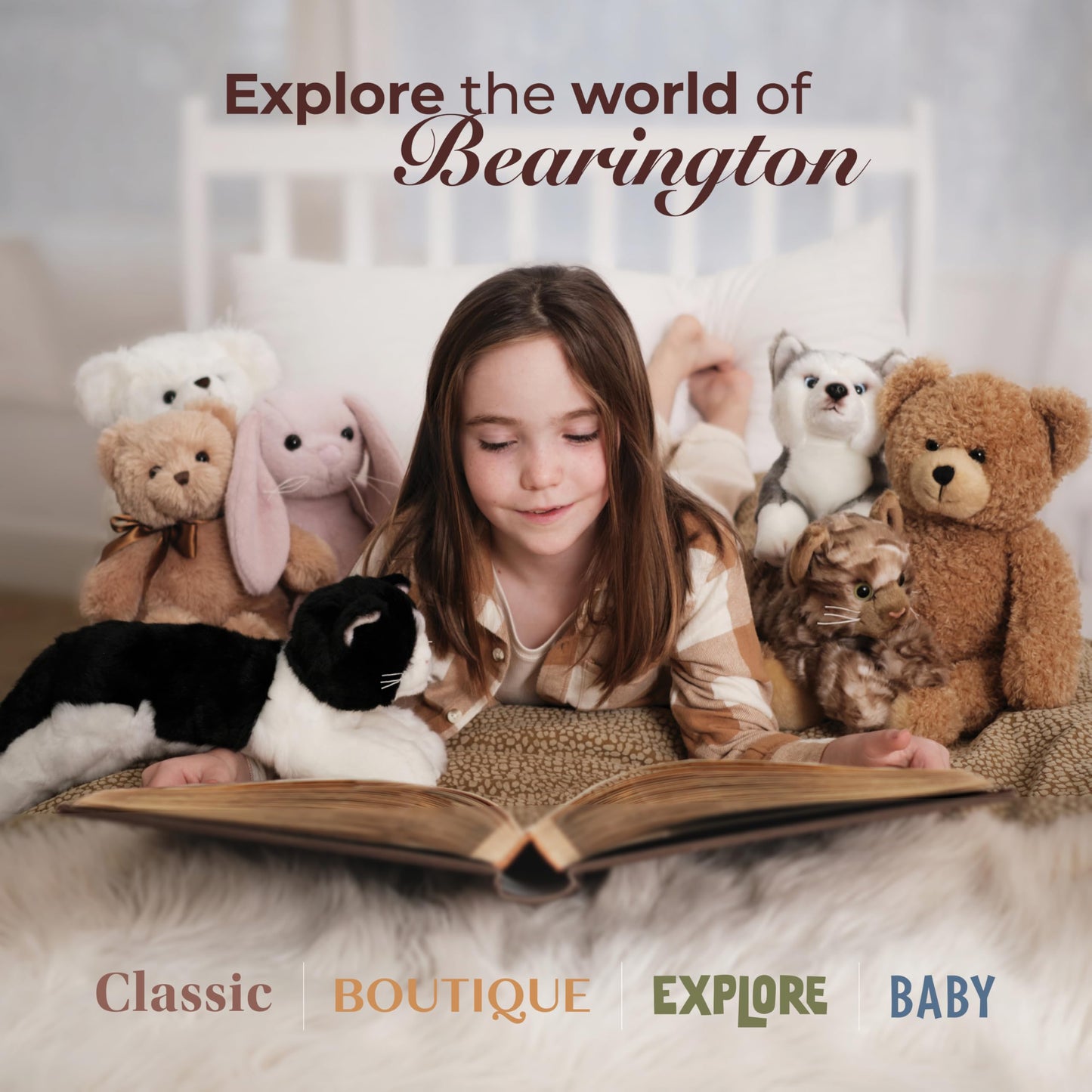 Bearington Lil' Reggie Dark Brown Teddy Bear Stuffed Animal - 12" Plush Brown Poseable Stuffed Bear with Soft Fur, Satin Bow, and Vintage Bears Design - Classic Cuddly Gift for Kids and Adults