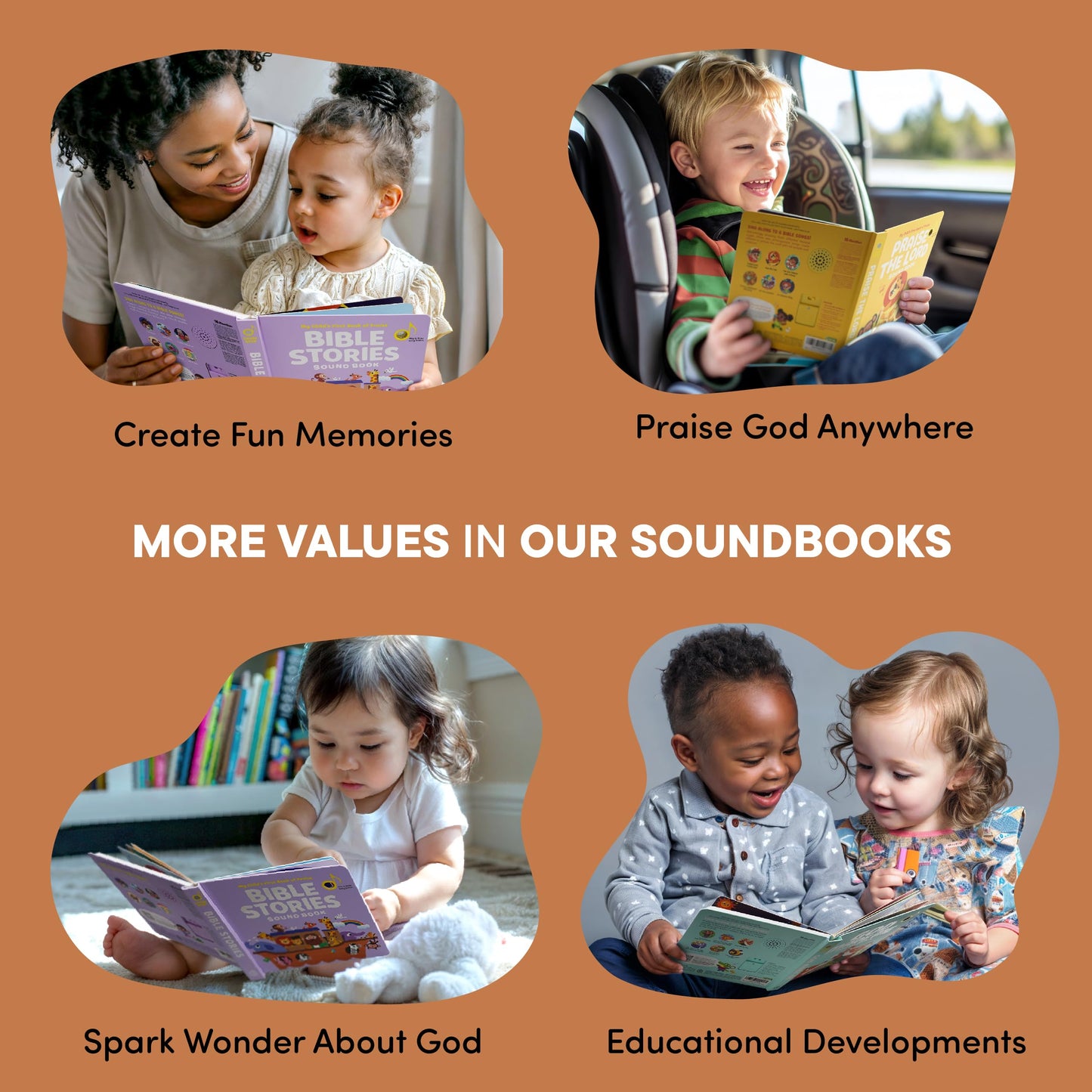 Praise The Lord Christian Sound Books for Kids - 6 Bible Songs for Toddlers – Christian Gifts for Kids - Baby Bible for Baptism, Christening, Dedication Gifts, Sunday School, Preschool Homeschool