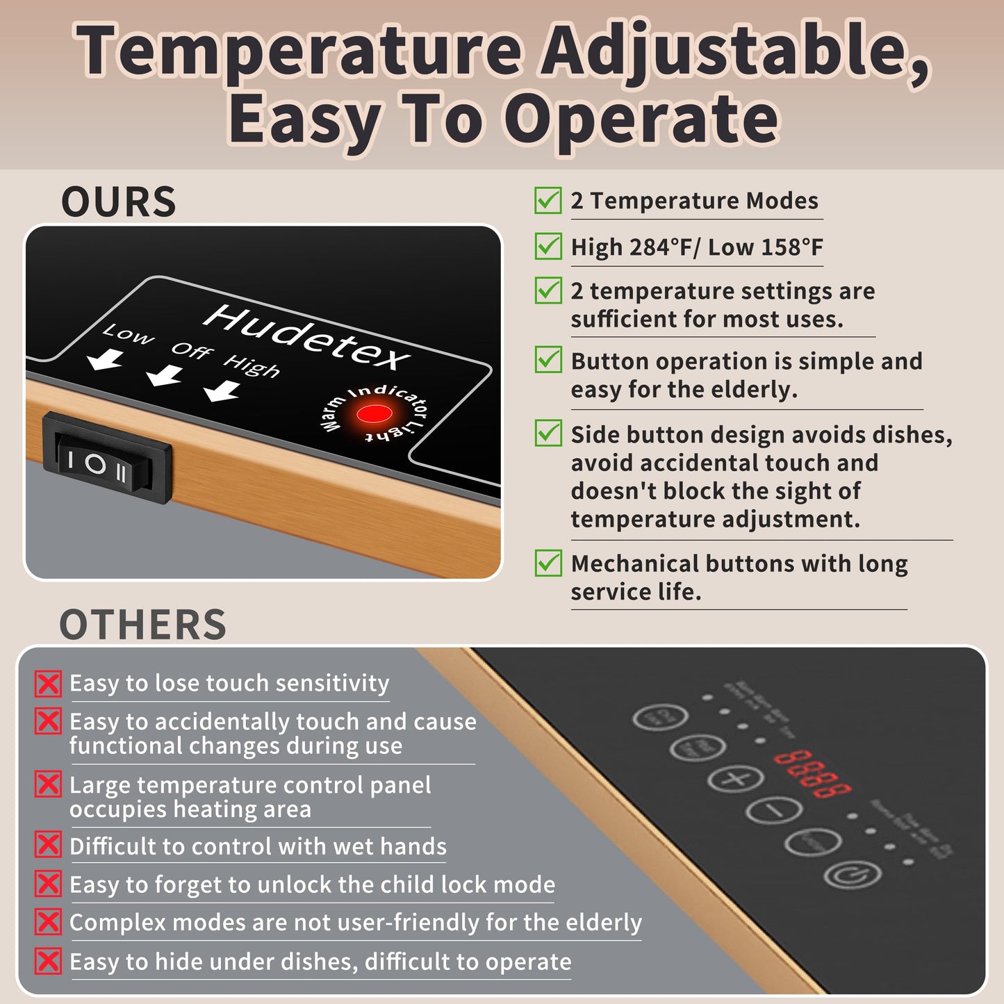 Warming Mat for Food (Extra Long 59"x12"), Warming Trays for Buffets Party & Daily Use, Temperature Control Commercial Food Warmer, Tempered Glass Food Warming Mat, Black Electric Warming Tray