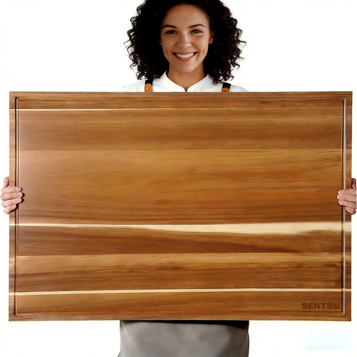 Sentsu Acacia Wood Cutting Board 36 x 24, Extra Large Wood Cutting Board for Kitchen, Butcher Block Cutting Board with Juice Groove and Handles, Stove Top Cover and Large Charcuterie Board