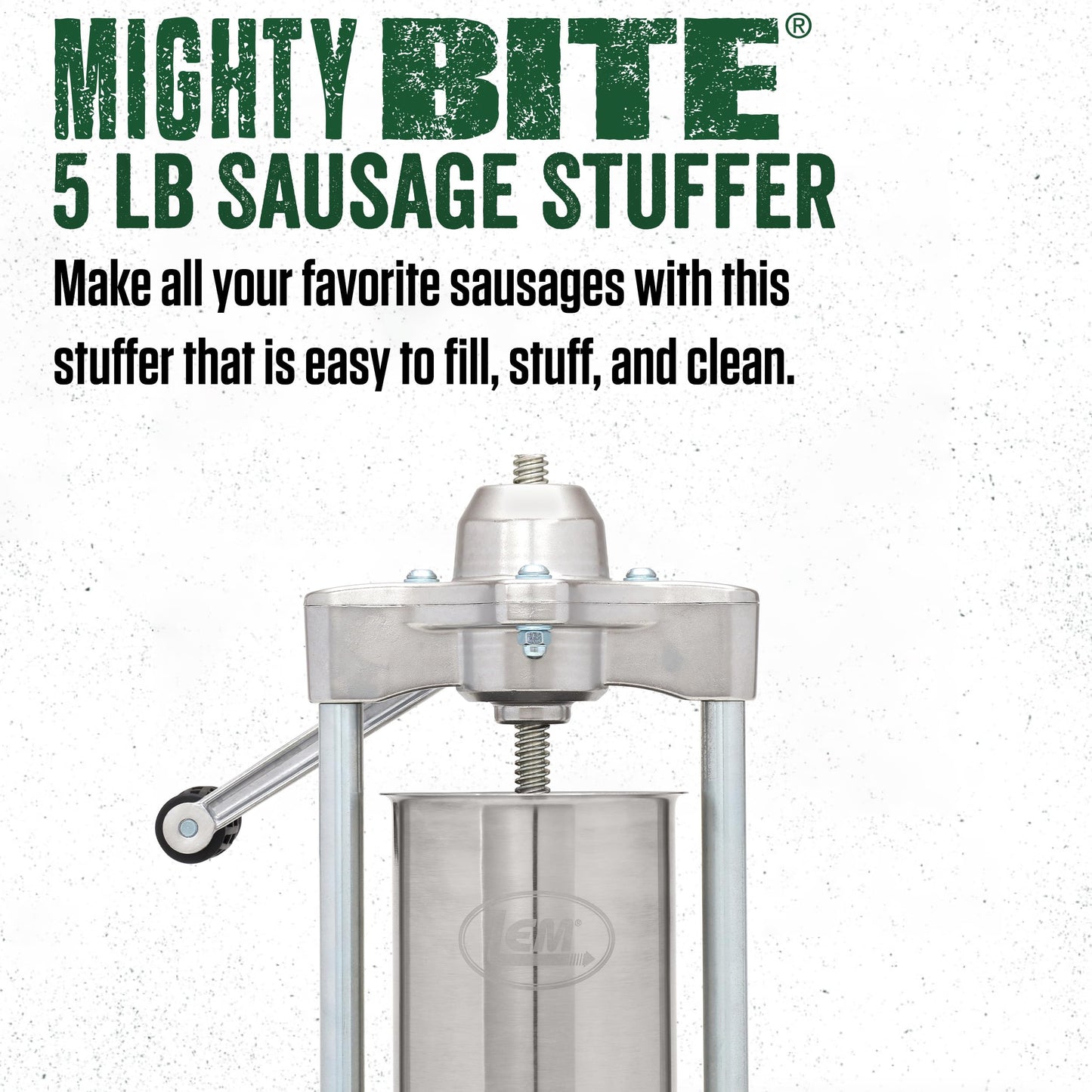 LEM Products MightyBite Vertical Stainless Steel 5 Pound Capacity Sausage Stuffer with Plastic Stuffing Tubes and 20 Pound Manual Meat Mixer Set