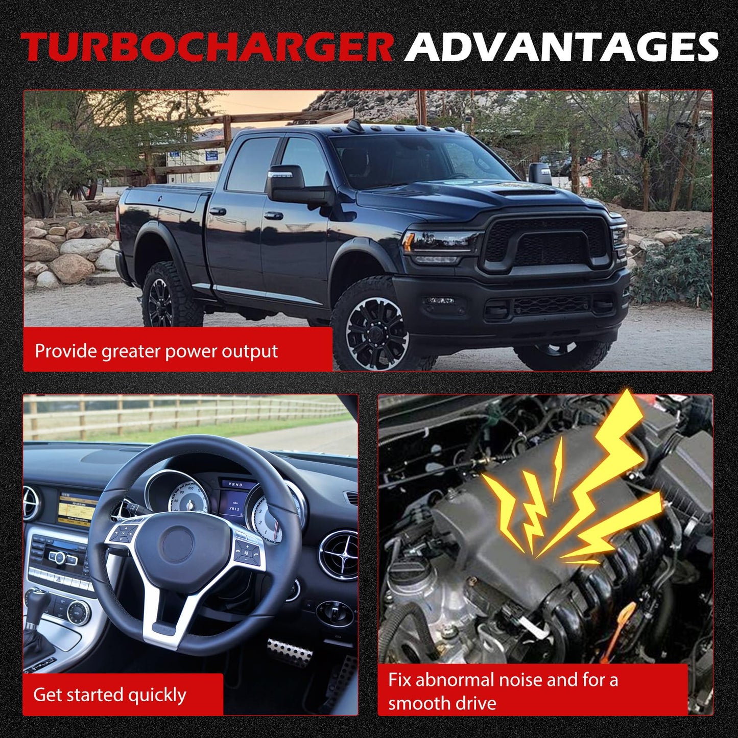 55565353 Turbo Charger Kit for 2011-2015 Chevy Cruze 1.4L, 2013-2021 Chevy Trax 1.4L, 2016 Cruze Limited 1.4L, 2012-2020 Sonic 1.4L, 2013-2021 Bui-ck Encore 1.4L, Turbocharger Replace for 781504-0001