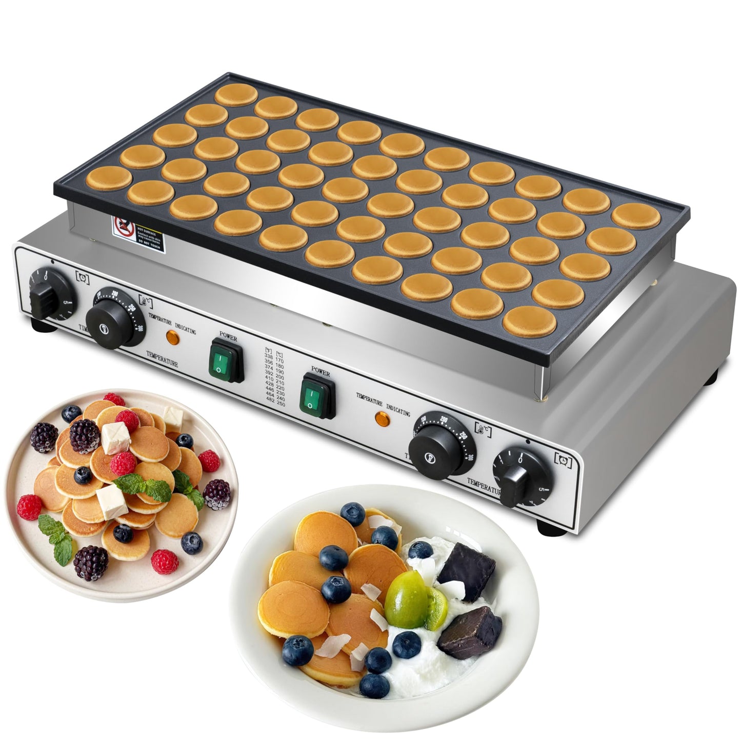 Mini Pancake Maker 50pcs Dutch Pancake Maker 1900W Mini Pancakes Maker Machine Commercial Electric Dutch Pancakes Maker, Non-stick hotcakes Maker for Restaurant