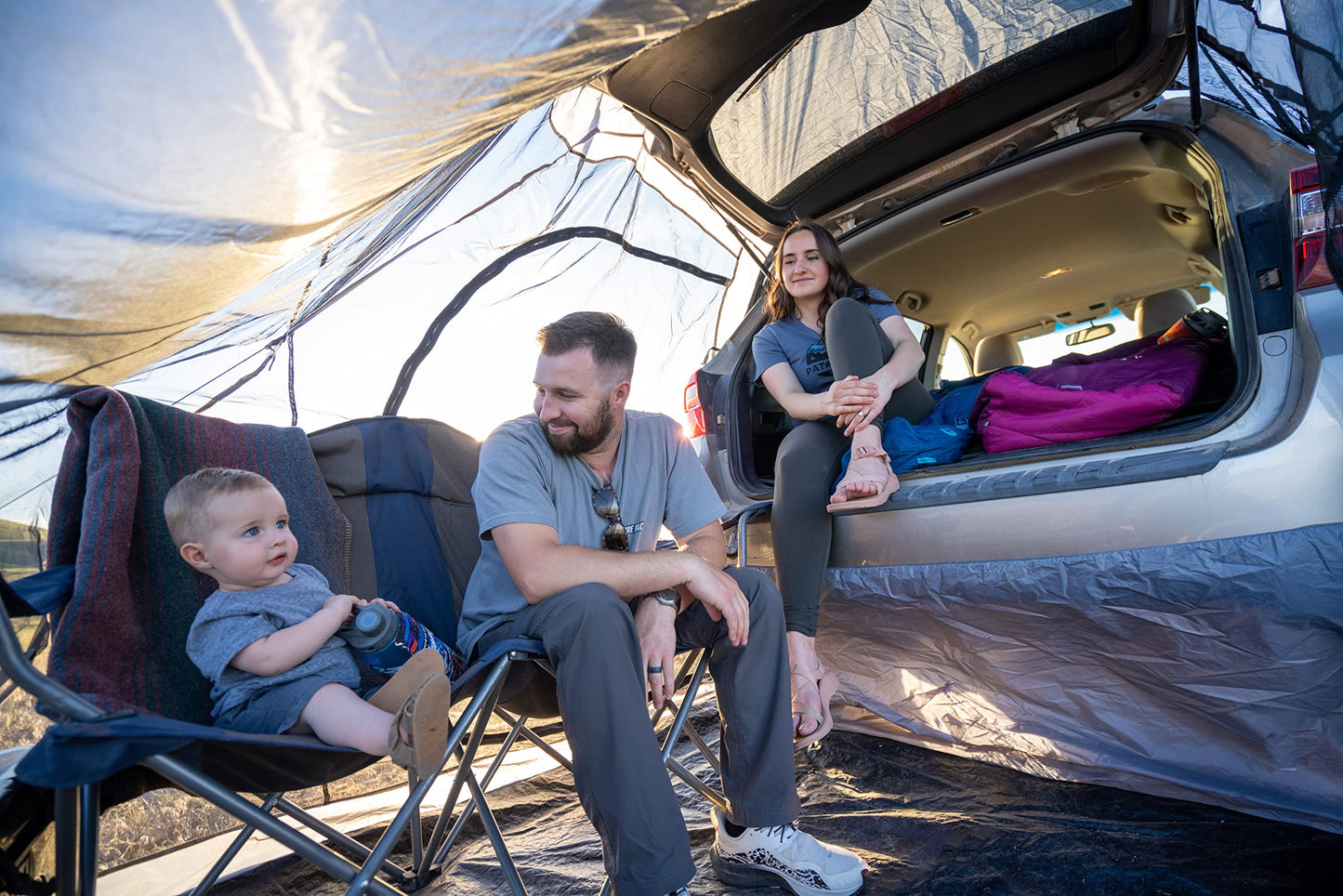 Camp Toad Universal SUV Tent Spacious Camping Attachment for SUV Car Van Minivan Hatchback and Truck Rear Door Setup for Outdoor and Tailgate Use with Most Automobiles with Screen Tent & Rainfly