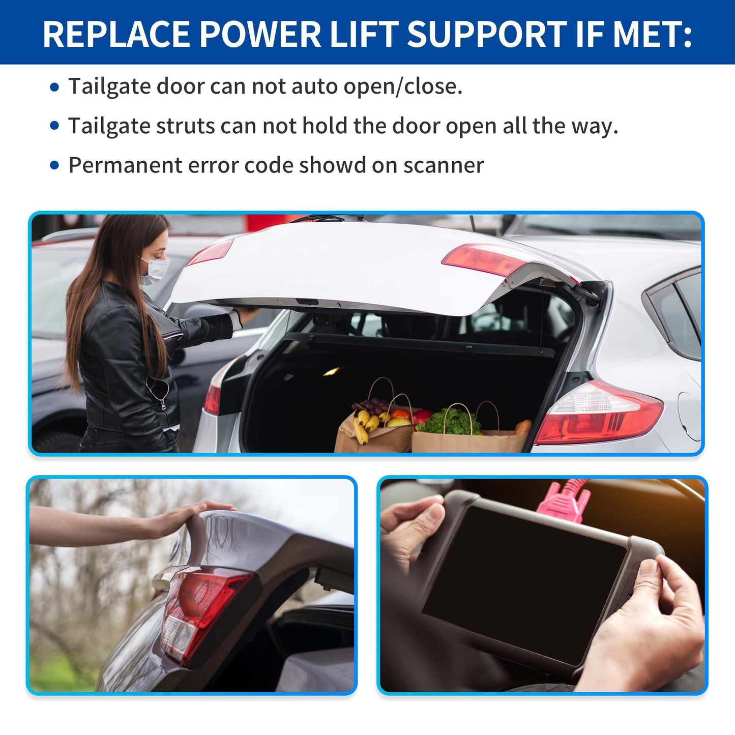 X AUTOHAUX Rear Left Right Tailgate Power Lift Support for Honda Pilot 5 Doors 2016-2021 Liftgate Power Hatch Shock Strut No.74961TG7325 1 Pair
