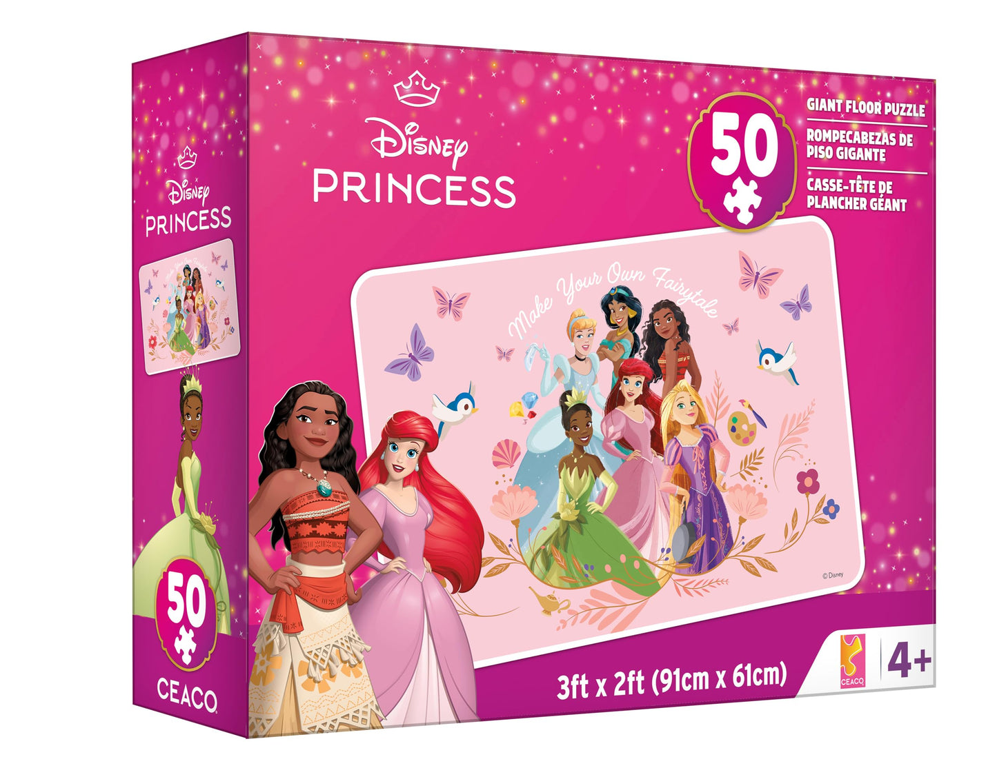 Buffalo Games - 50 piece Giant Floor Puzzle - Disney Princess - Educational Puzzles for Kids Ages 4 and up - Large Pieces - 2 feet x 3 feet