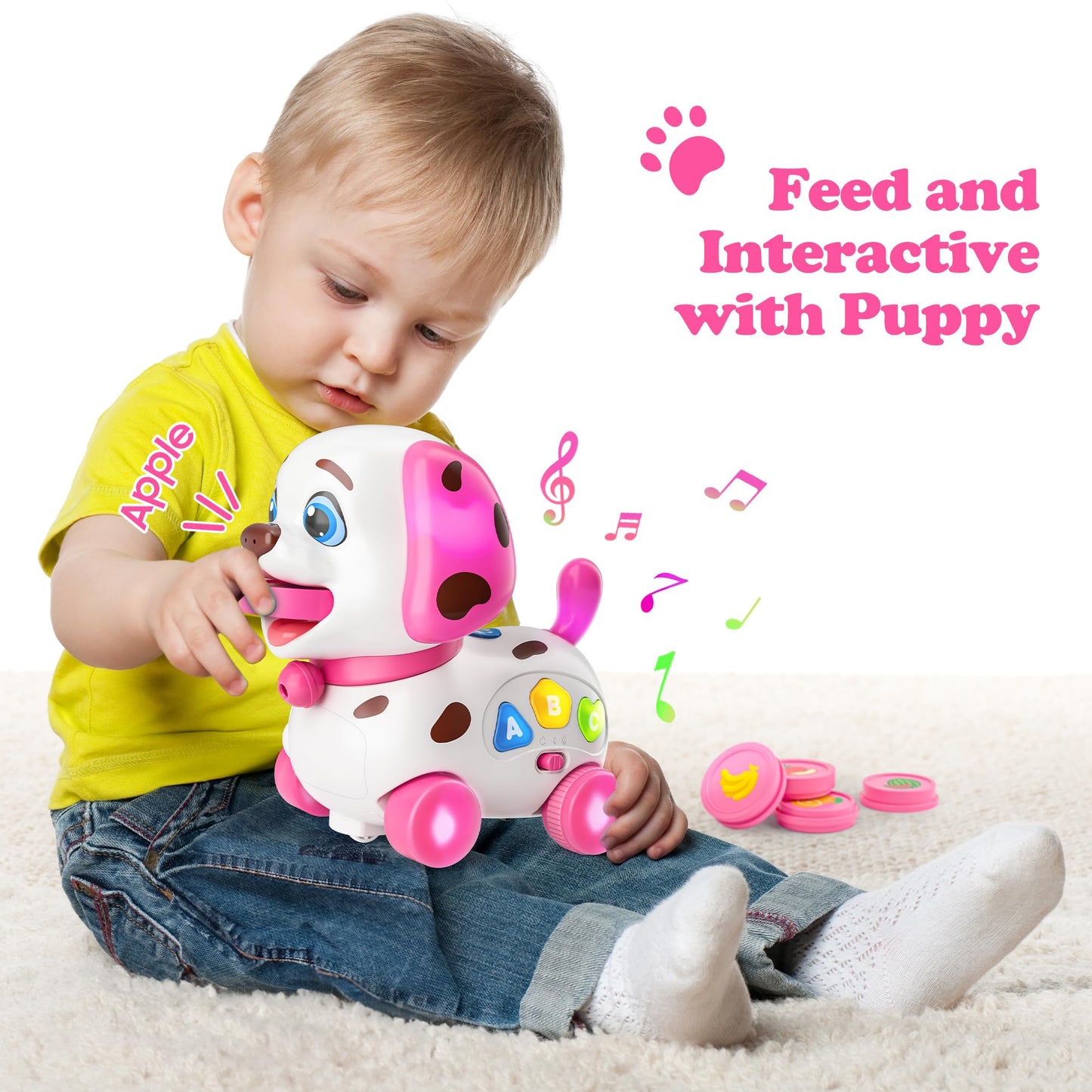 Musical Toys for 1 Year Old Girl Gifts, Bilingual Baby Toys 6-12-18 Months, First 1st Birthday Girl Gifts, Learning Educational Toddlers Puppy for 1 Year Old Boy Present