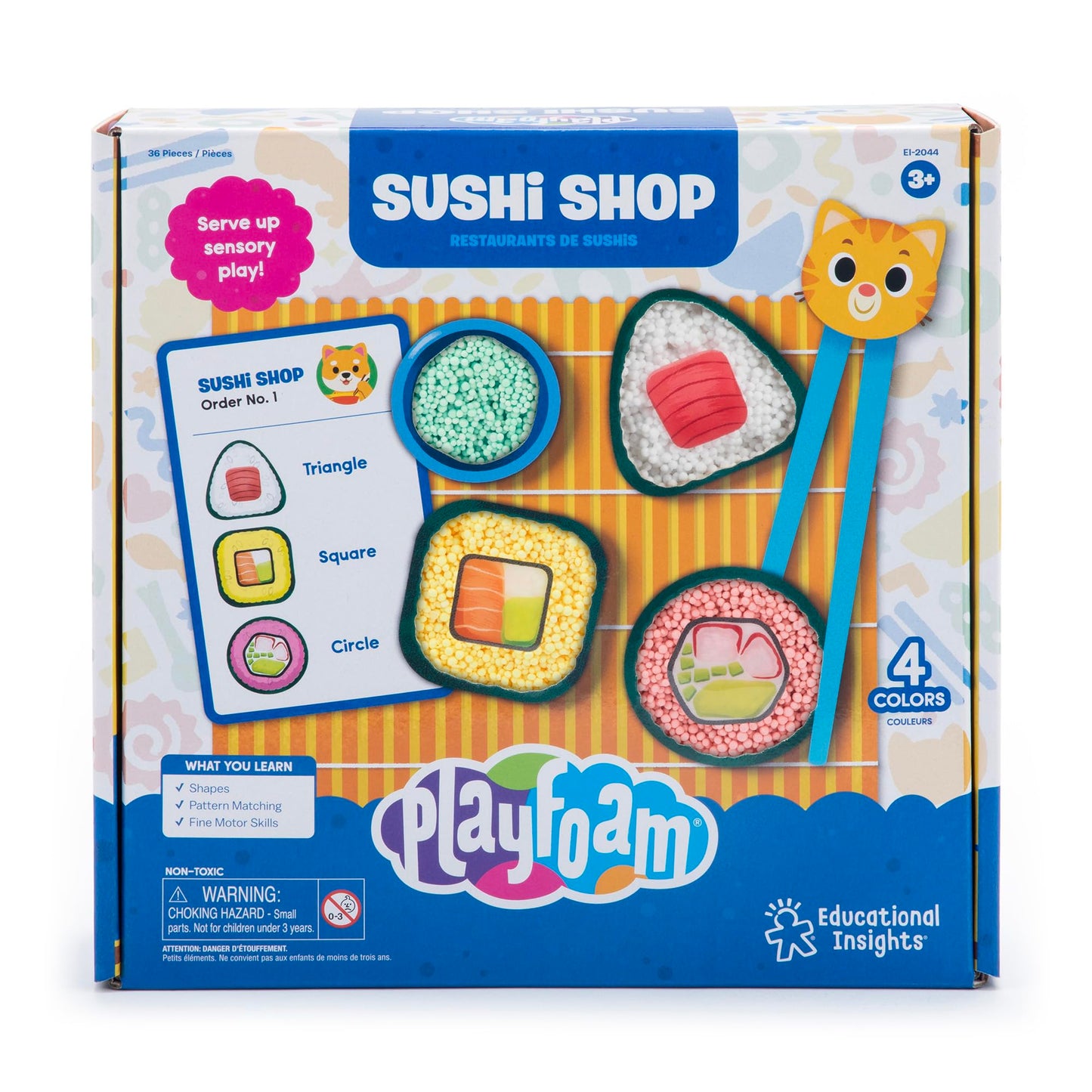 Educational Insights Playfoam Sushi Shop - Sensory Toys & Fidget Toys for Kids, Pretend Play Food Craft Kit, Squishy Foam, Non Sticky Dough & Classroom Tools, Gifts for Ages 3+