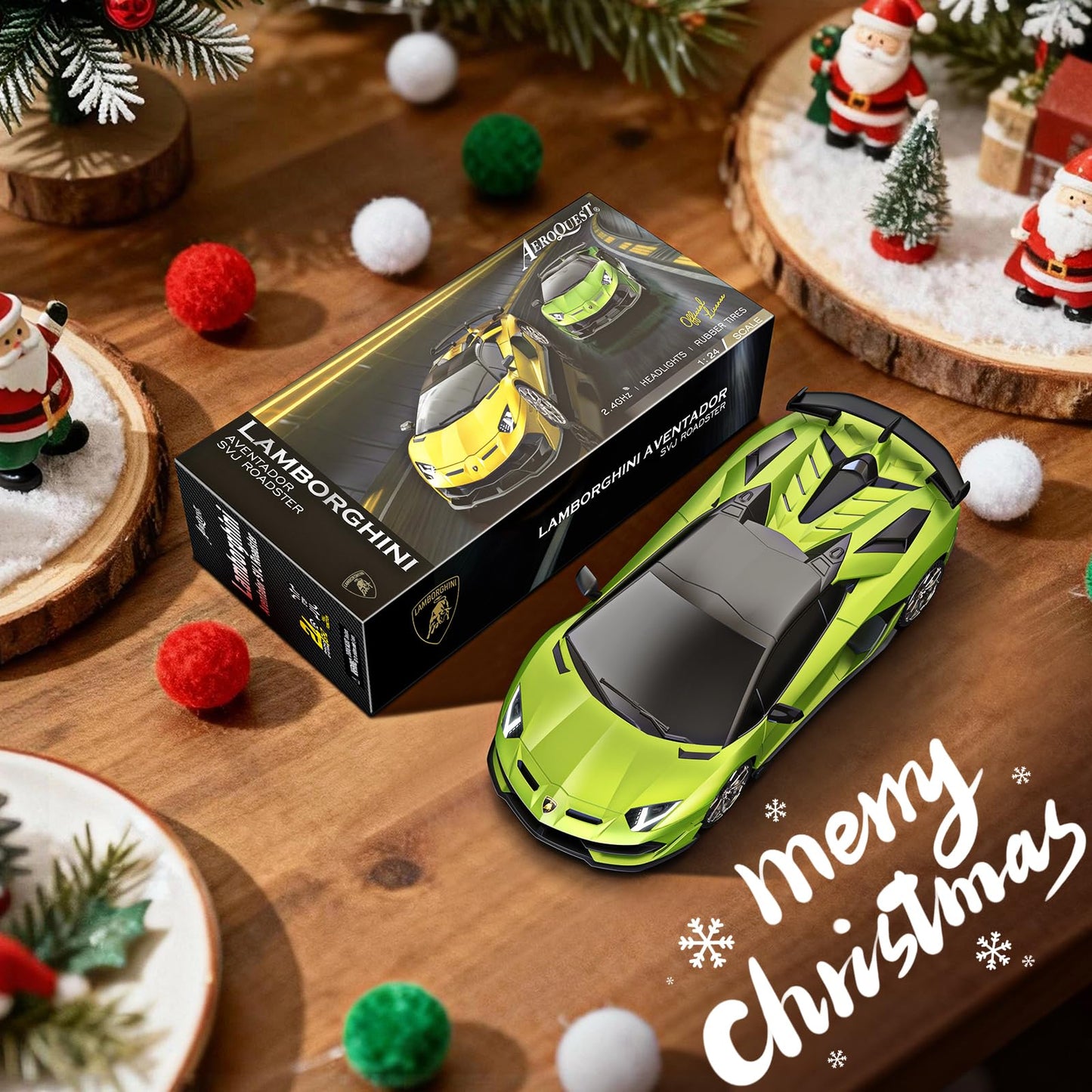 AEROQUEST Lamborghini Remote Control Car, 1:24 Scale Electric Sport Racing Hobby Toy Car Lamborghini Model Vehicle for Boys Girls Birthday Gifts, Green