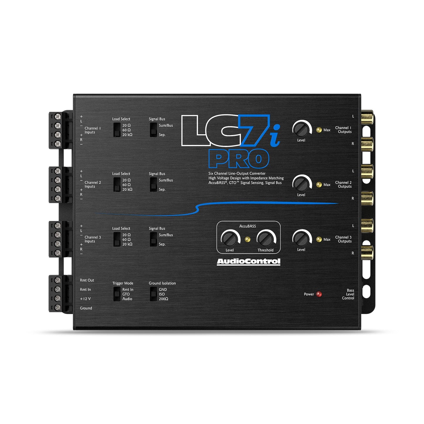AudioControl LC7iPRO 6-Channel Active Line Output Converter with AccuBASS for Adding Subwoofers, Amplifiers to Factory Car Audio Receiver Head Unit, Includes ACR-1 Dash Remote Bass Knob Controller