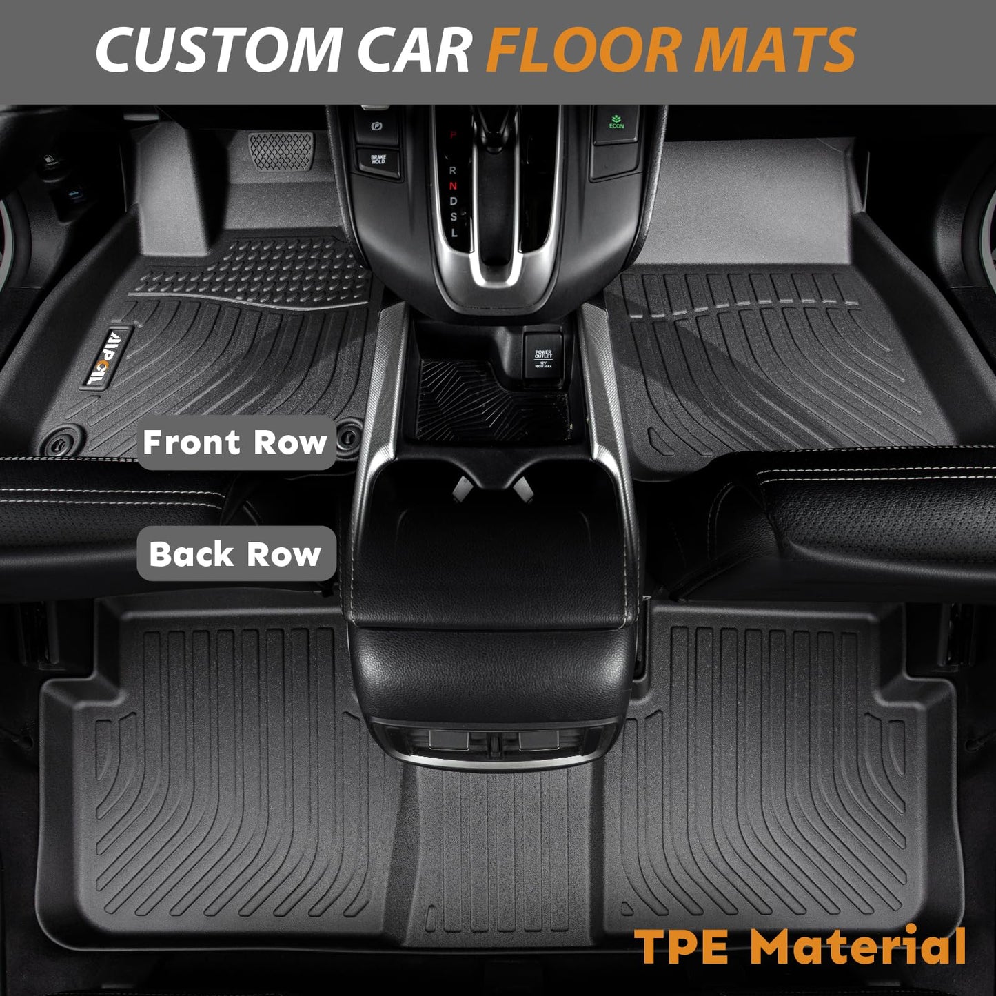 AIPOIL® Floor Floor Mats & Cargo Liner & Seatback Cargo Set for 2019-2024 Nissan Armada & Infiniti QX80 (8 Seats, Not Fit 7 Seats) All Weather TPE Car Full Set Floor Liners Custom Accessories - Black