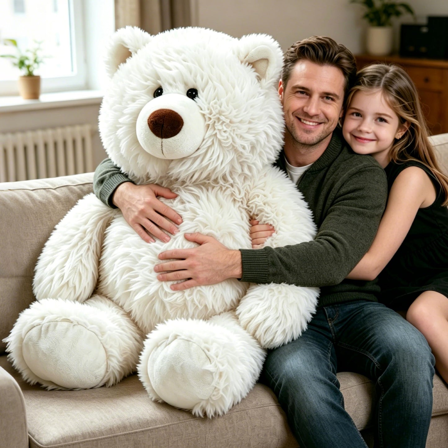 GADXV Giant Stuffed Animals Plush 47 inch, Huge Stuffed Bear Plushies, Large Plush Ploar Bear Animal Gift for Kids Boys, Birthday,Valentine,Christmas