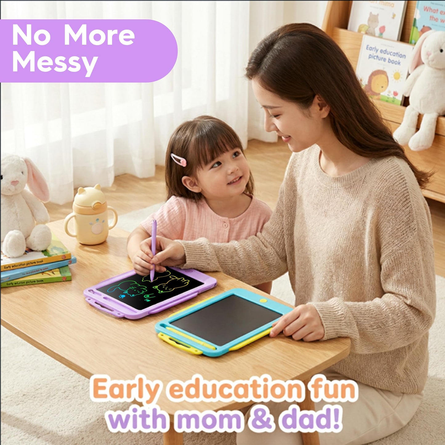 2Pack LCD Writing Tablet for Kids with Stander, 8.5 Inch Colorful Drawing Board Tablet, Educational Toddlers Toys, Kids Travel Games, Learning Toys Birthday Gifts for 3-8 Year Old Boys Girls