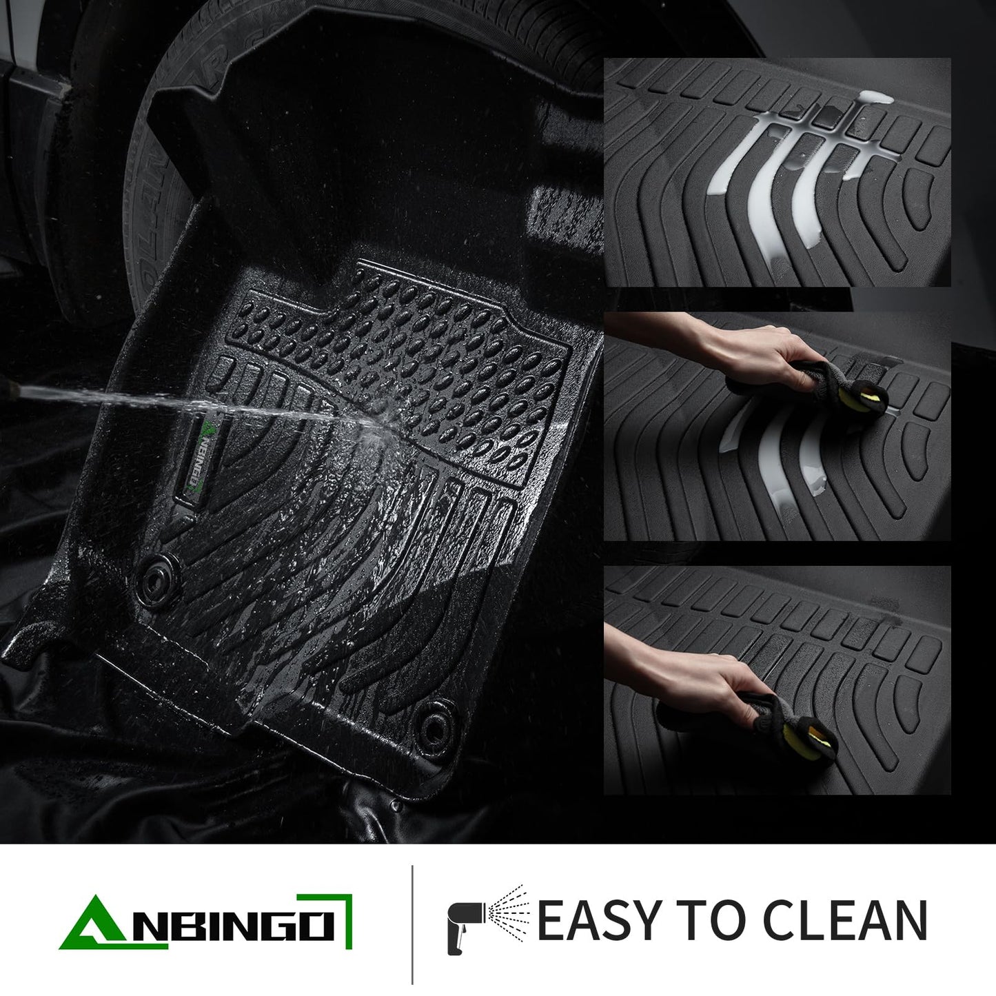 ANBINGO® Floor Mats & Cargo Liner for VW Atlas Cross Sport 2020 2021 2022 2023 2024 2025 2026 (5 Passenger), SE/SEL/SEL R-Line/SEL Premium R-Line, Waterproof Car Floor Liners Full Set