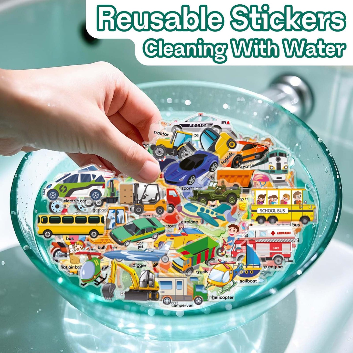 iGetooy 3 Sets Sticker Books for Toddlers 2-4 Years, Reusable Stickers Books for Toddlers 1-3, Airplane Travel Essentials for Kids