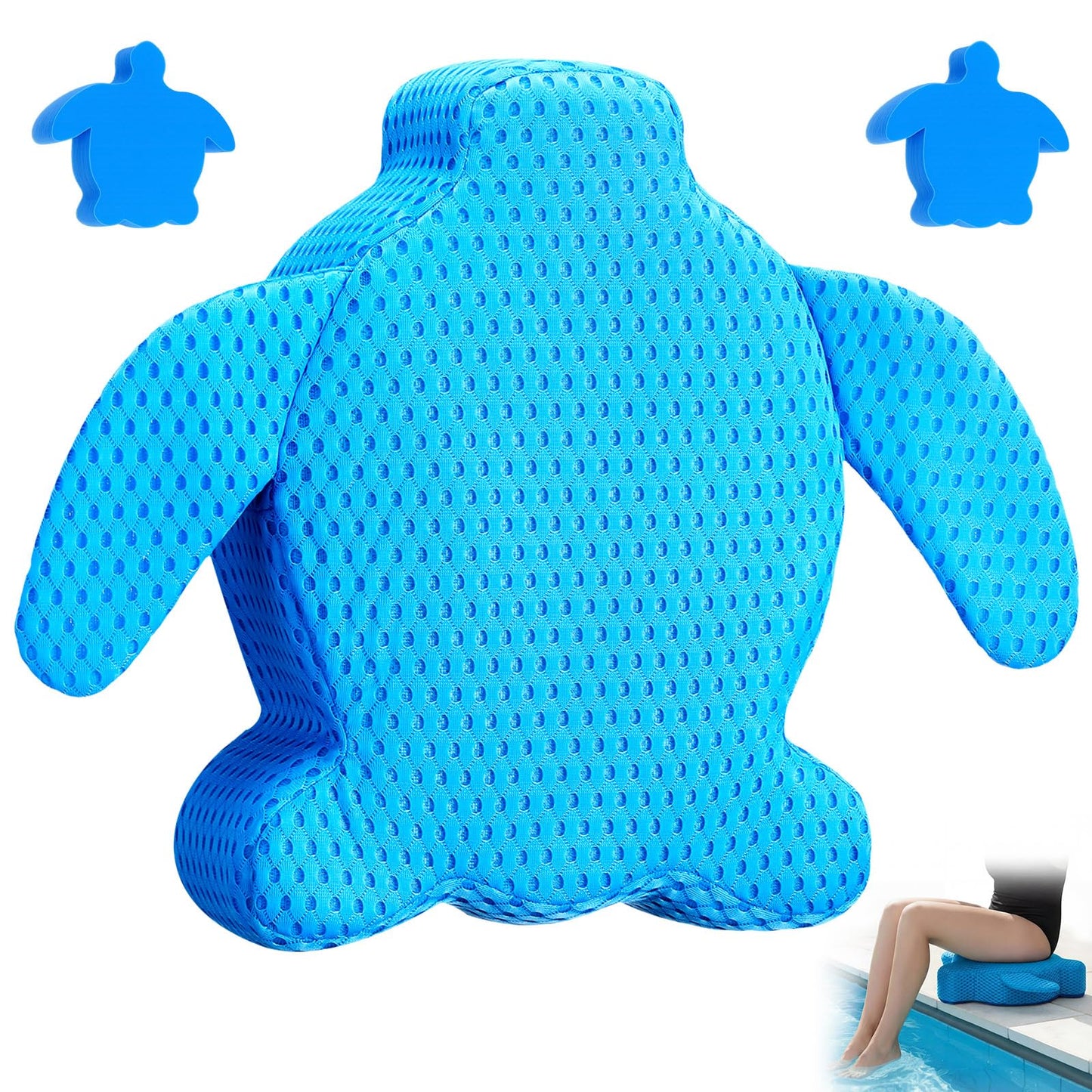 Qinyoung Hot Tub Booster Seat for Adults with Suction Cups and 2 Sponge 15.8x12x5 Inch Weighted Spa 4d Air Mesh Thick Portable Inflatable Hot Tub Booster Seat Indoor Outdoor Quick Dry Bathtub Cushion