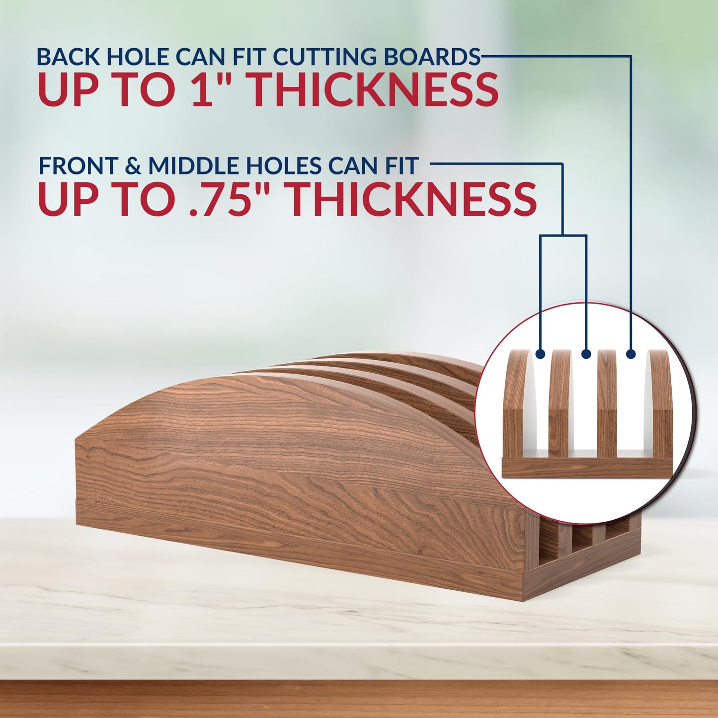 Virginia Boys Kitchens Medium Walnut + Large Walnut + Small Walnut + Cutting Board Holder