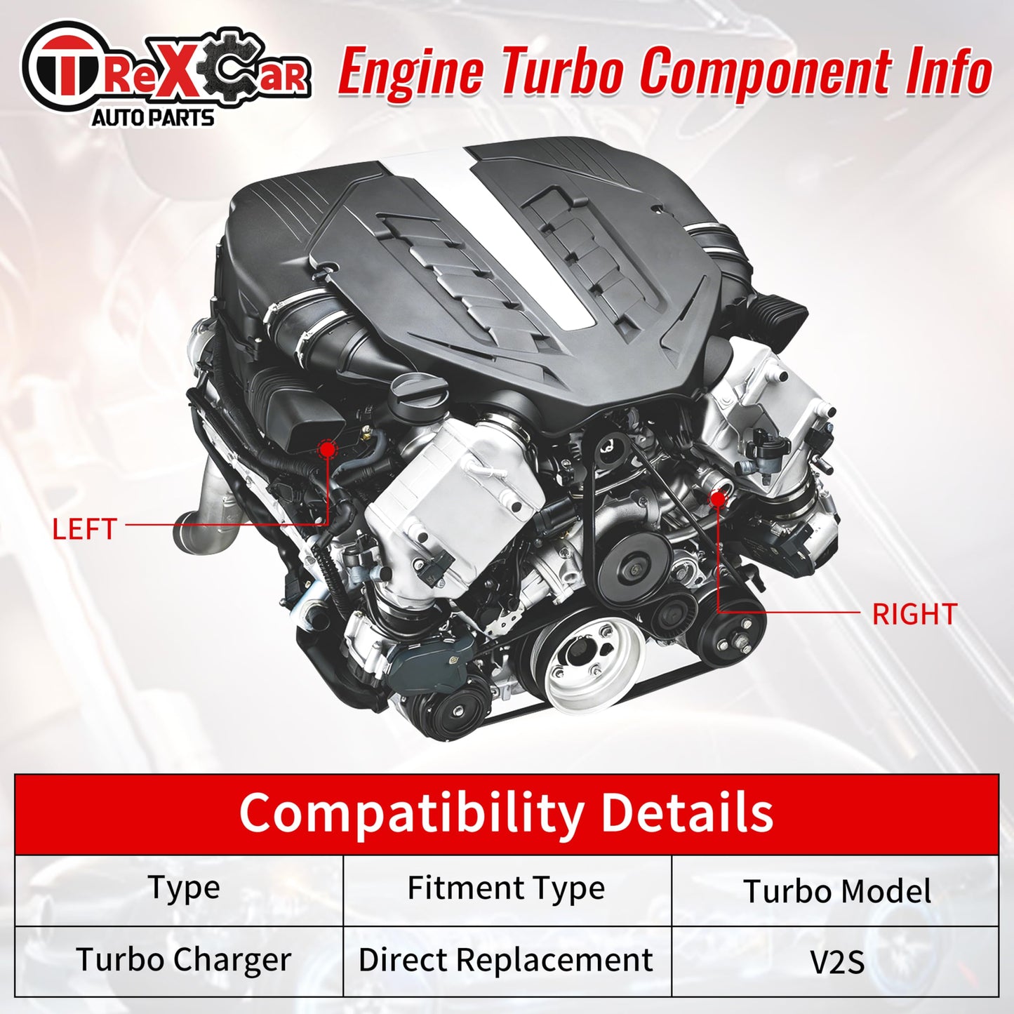 TREXCAR Turbo Left Position Turbocharger for 2006-2011 BMW 135i 335i E82 E88 Engine 550HP TD04-17T N54 with Billet Compressor Wheel JD Series 49131-07041