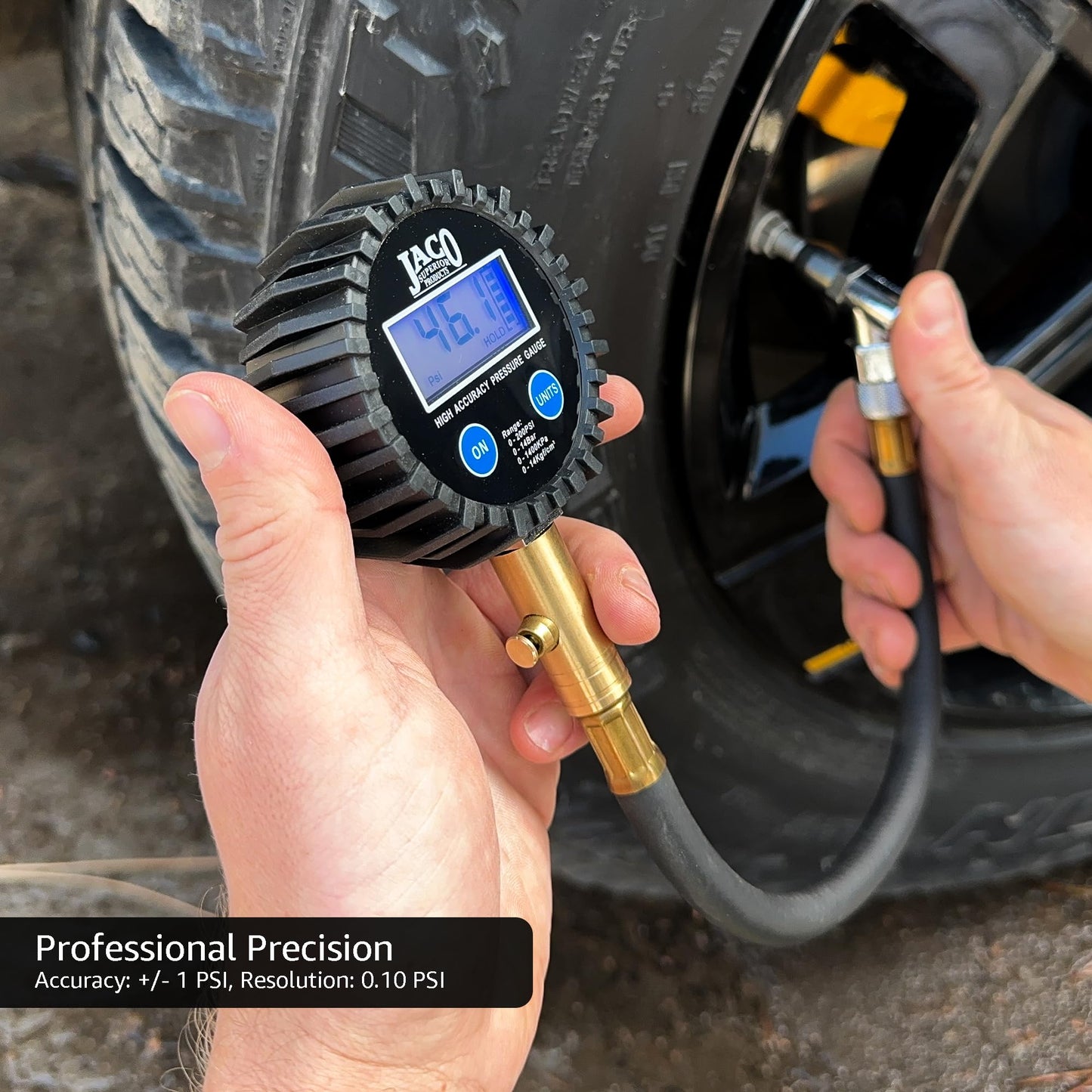 JACO Superior Products ElitePro Digital Tire Pressure Gauge - Professional Accuracy - 200 PSI