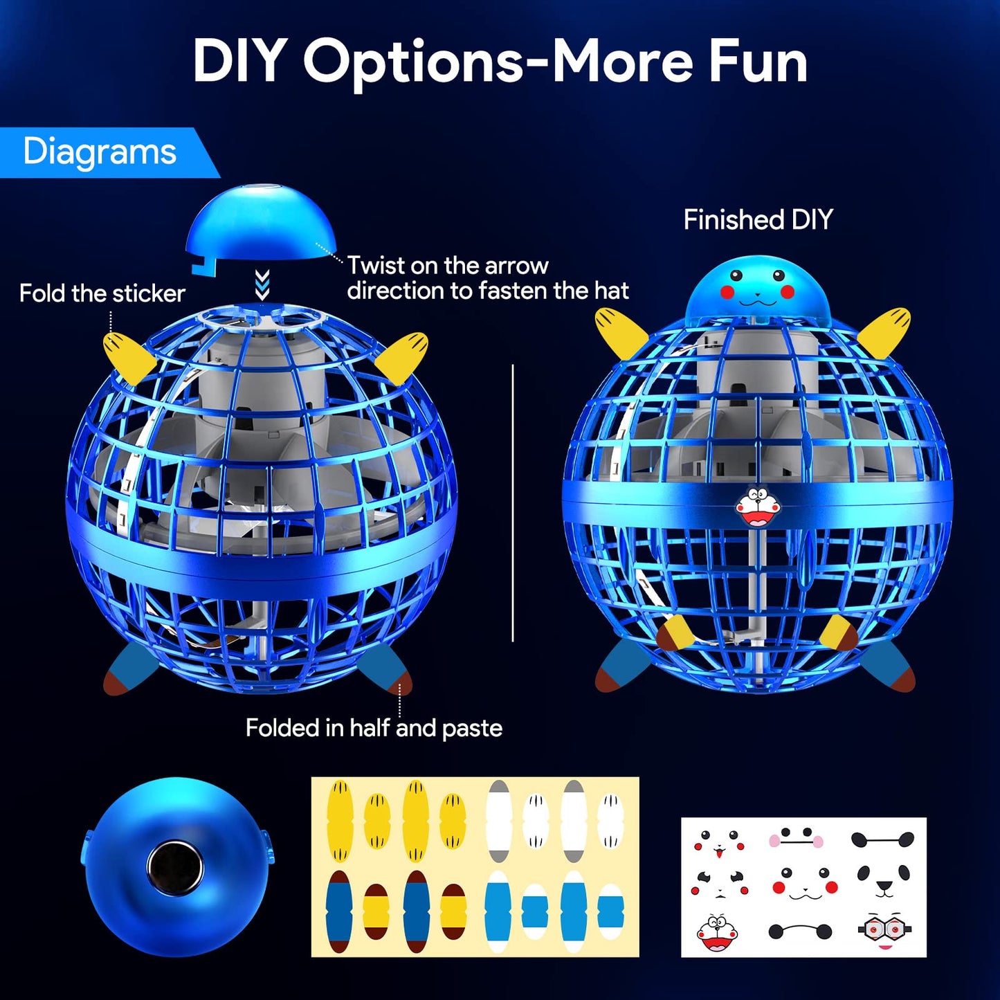 ENJSD 2025 Flying Orb Ball, Boomerang Hover Space Ball Flying Spinner, Orb Drone Orbit, Cool Toys Kids for 6 7 8 9 10+ Year Old Boys Girls Teens, Indoor Outdoor Toys