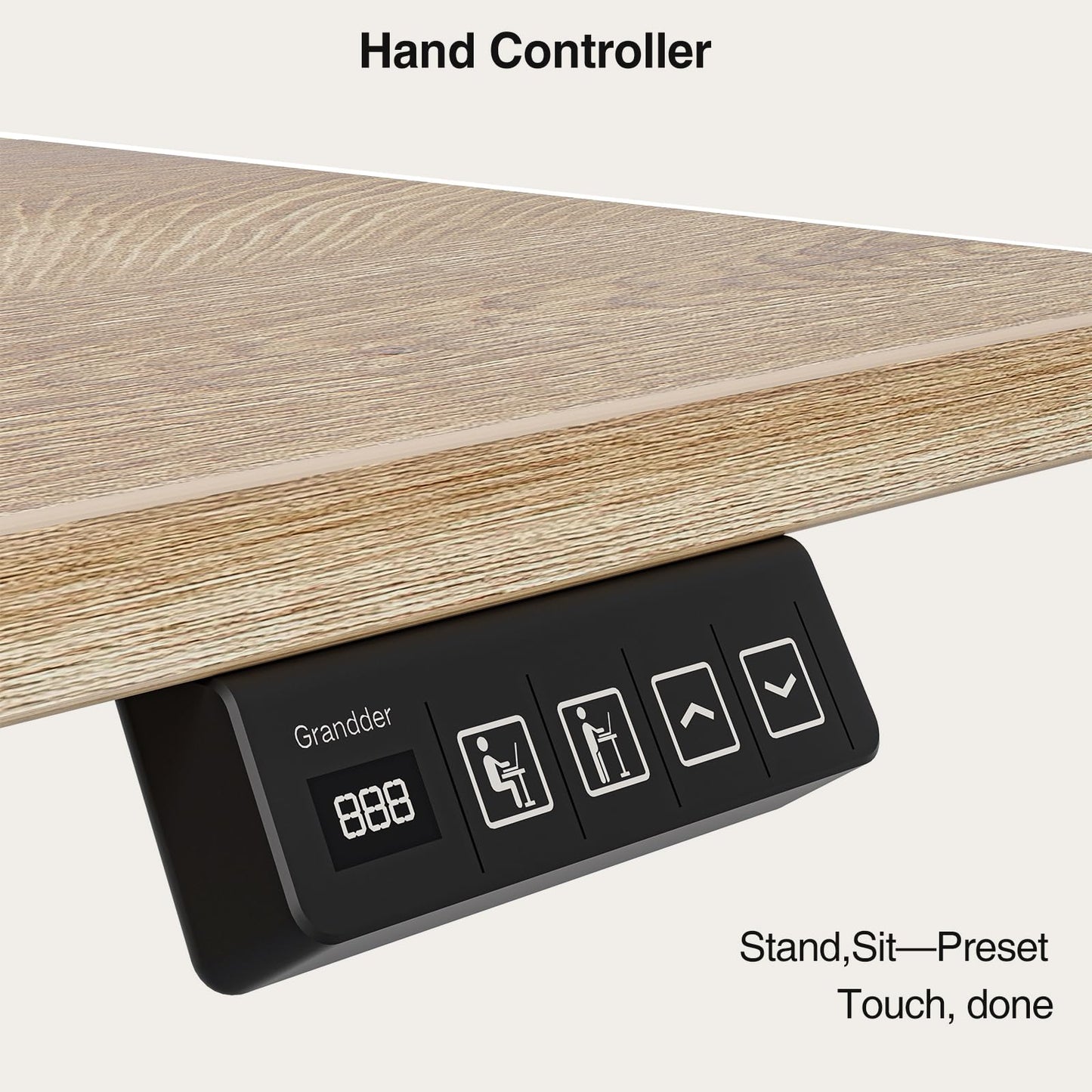 Grandder 47 Inch Electric Standing Desk with Four Drawers, Sit to Stand Up, Height Adjustable Desk with Storage Shelf for Home Office, Study, Ergonomic Adjustable Computer Desk, Oak