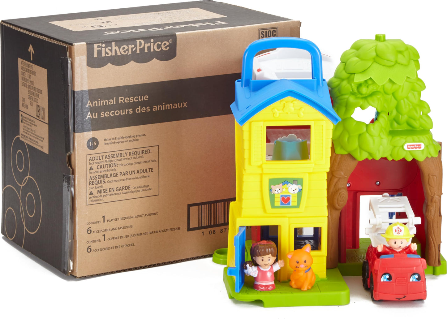 Fisher-Price Little People Toddler Toy Animal Rescue Playset with Lights Sounds Figures & Vehicles for Pretend Play Kids Ages 1+ Years