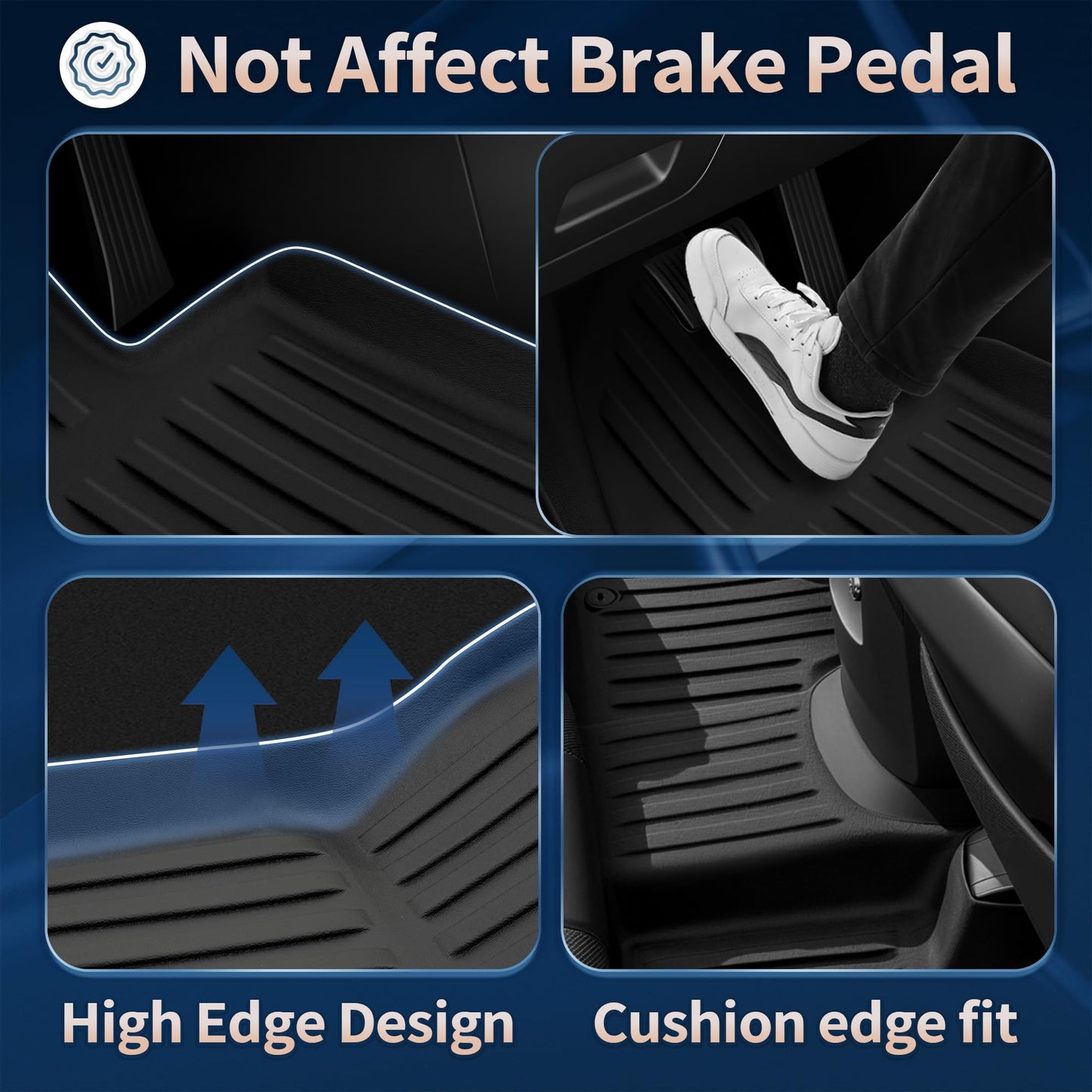 QINQINTU 2026 Palisade Floor Mats Only Hybrid 7-Seat All Weather TPE Cargo Mat with Backrest Mat for Hyundai Palisade Accessories 2026 SEL/SEL Premium/Limited/Calligraphy