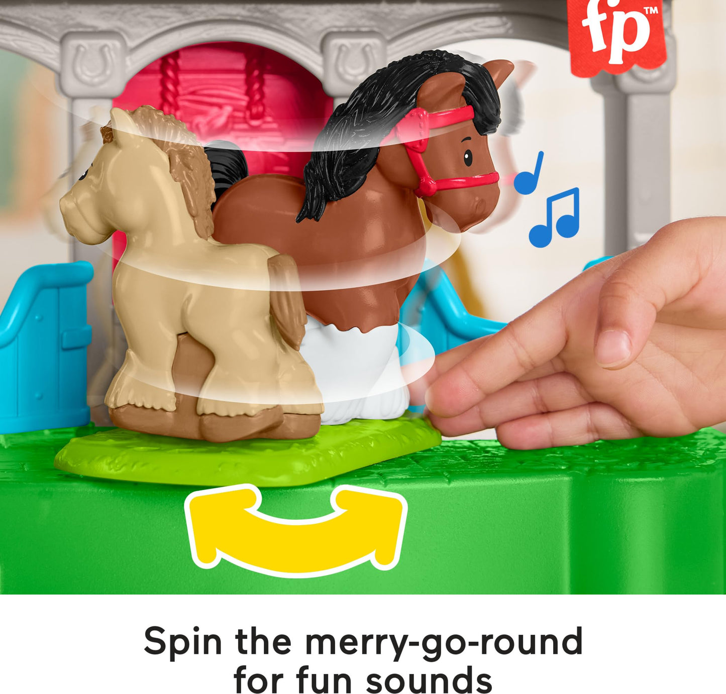 Fisher-Price Little People Toddler Toy Friendly Horses Stable Playset with Sounds, Figures & Accessories for Kids Ages 1+ Years