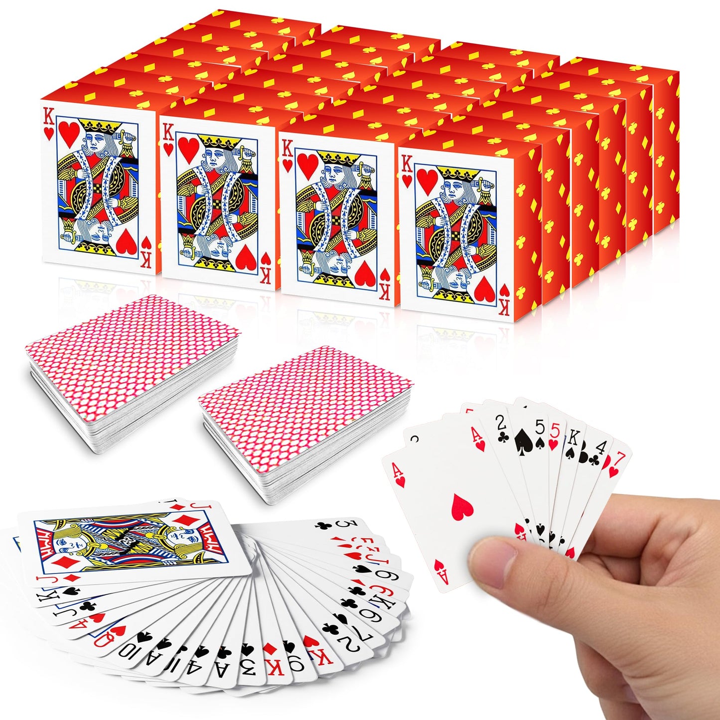 Gamie Pack of 20 Mini Playing Cards - Poker Mini Card Deck - Miniature 1.5 Inch Card Set - Small Casino Game Cards for Kids, and Adults - Great Novelty Gift, Party Favor for Boys and Girls