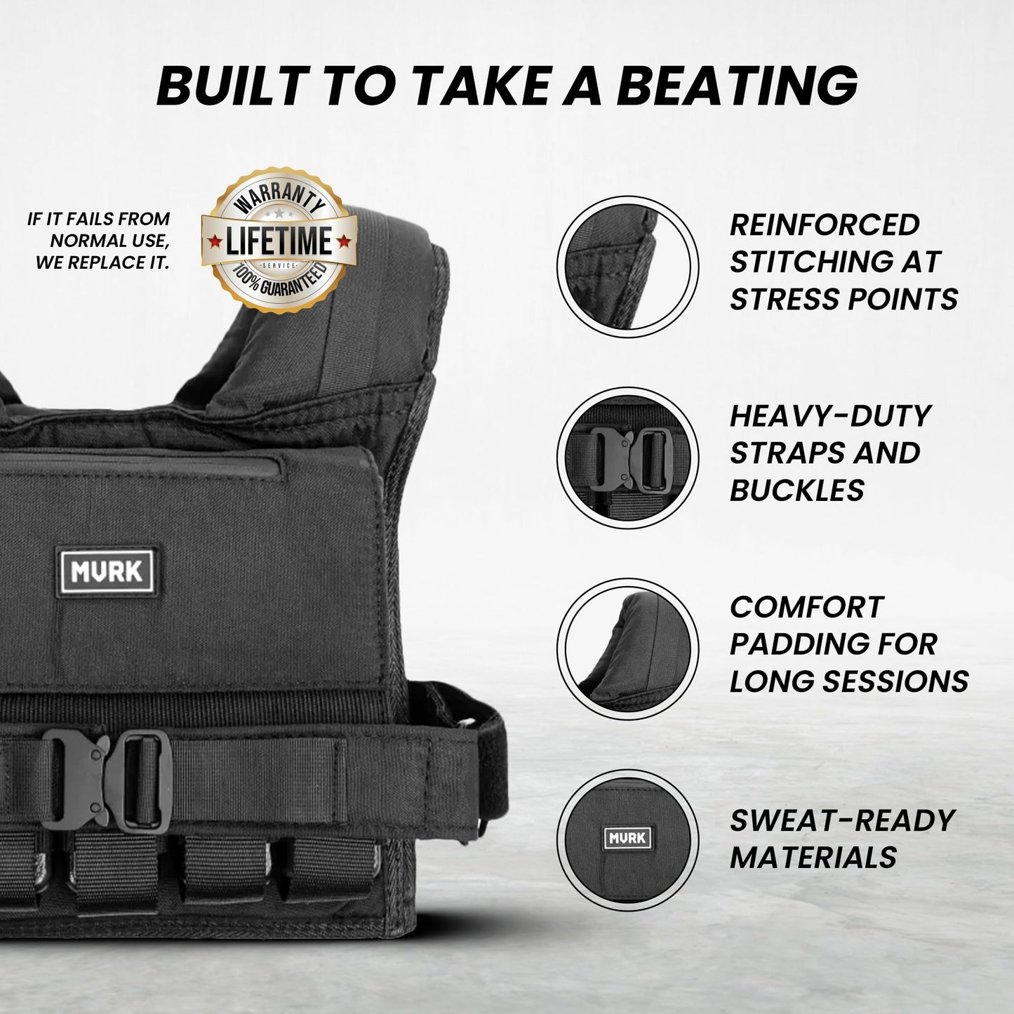 MVRK Adjustable Weighted Vest Men 28 lbs - Weighted Workout Vest With Iron Weights, Heavy Duty Weighted Exercise Vest For Functional Training, Slim Design Weighted Running Vest, Weight Vest for Men