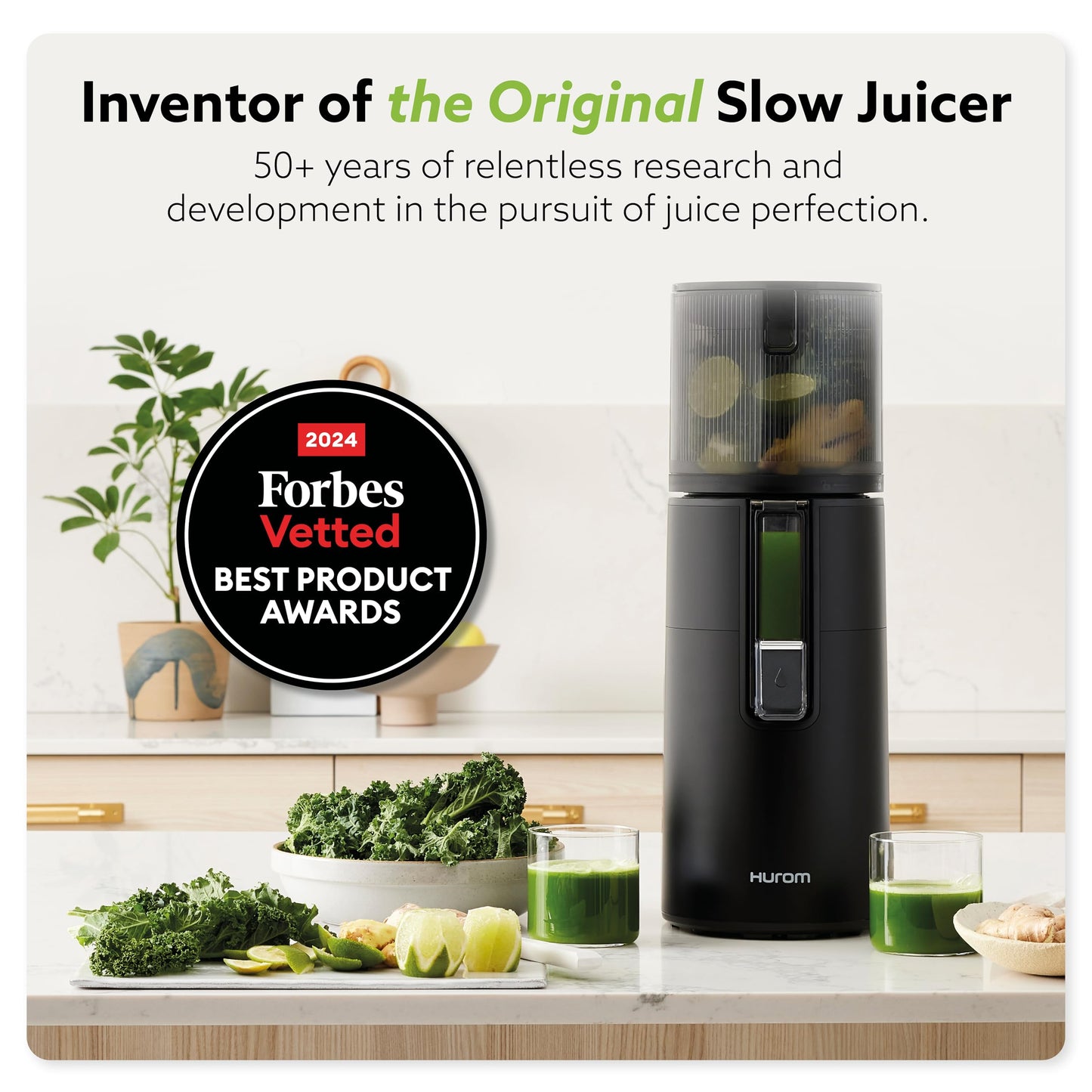 Hurom H400 Cold Press Juicer Machine, Award Winning Masticating Slow Juicer, Easy to Clean, Strainer & Hands Free with Self Feeding, Wide Mouth Hopper, Easy Assembly (White)