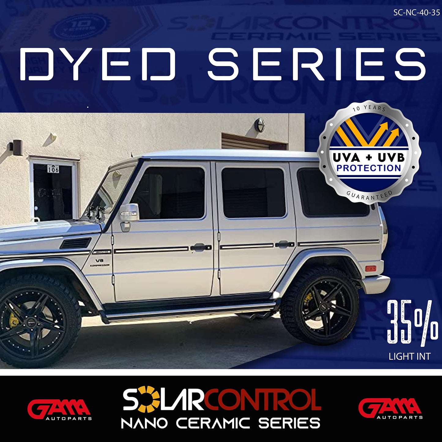SOLARCONTROL Window Tint Car Film 2PLY 100% UV Rejection 40" X 100FT Nano Ceramic Shade Roll Universal Fit Privacy Sun Block and Scratch Resistant 90% Infra-red Rejection IRR (35% Medium Shade)