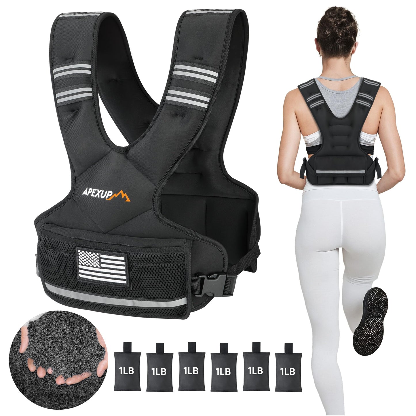 APEXUP Adjustable Weighted Vest 20lbs + Adjustable Weighted Vest 4-10lbs