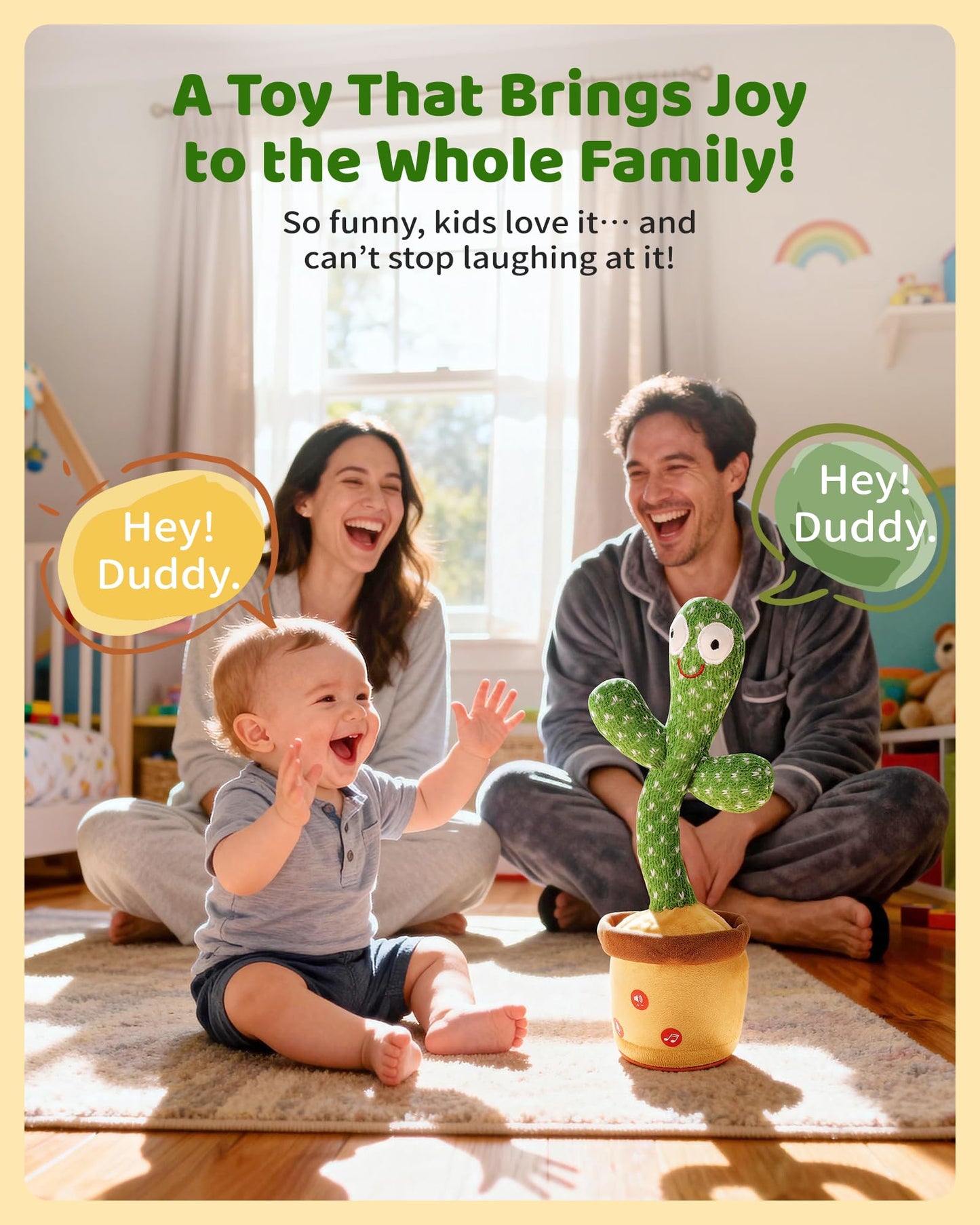 Dancing Talking Cactus Baby Toys 0-6 3-6 6-12 12-18 Months, Toddler Boys Girls Gifts for 2 3 4 5 6 7 8 9 10 Month Old Baby Toy Singing Mimicking Recording Repeating What You Say with 120 English Songs