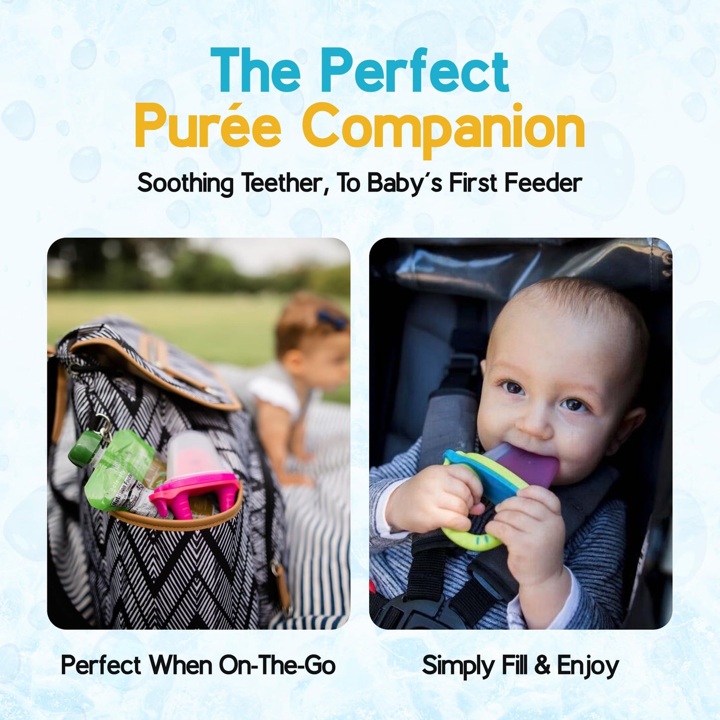 Teetherpop Fillable Freezable Teethers for Babies - Breastmilk Teether with Spill-Proof Sippy Slits – Teething Popsicle for Baby, Liquids & Purées, Cooling Teething Relief Feeder Pacifier - BlueLime