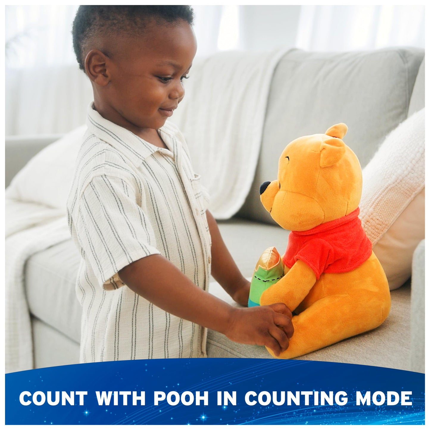 GUND Disney Official Peek-a-Boo Winnie the Pooh Plush, Interactive Stuffed Animal, Sensory Toys for Ages 0 and Up, Yellow, 11”