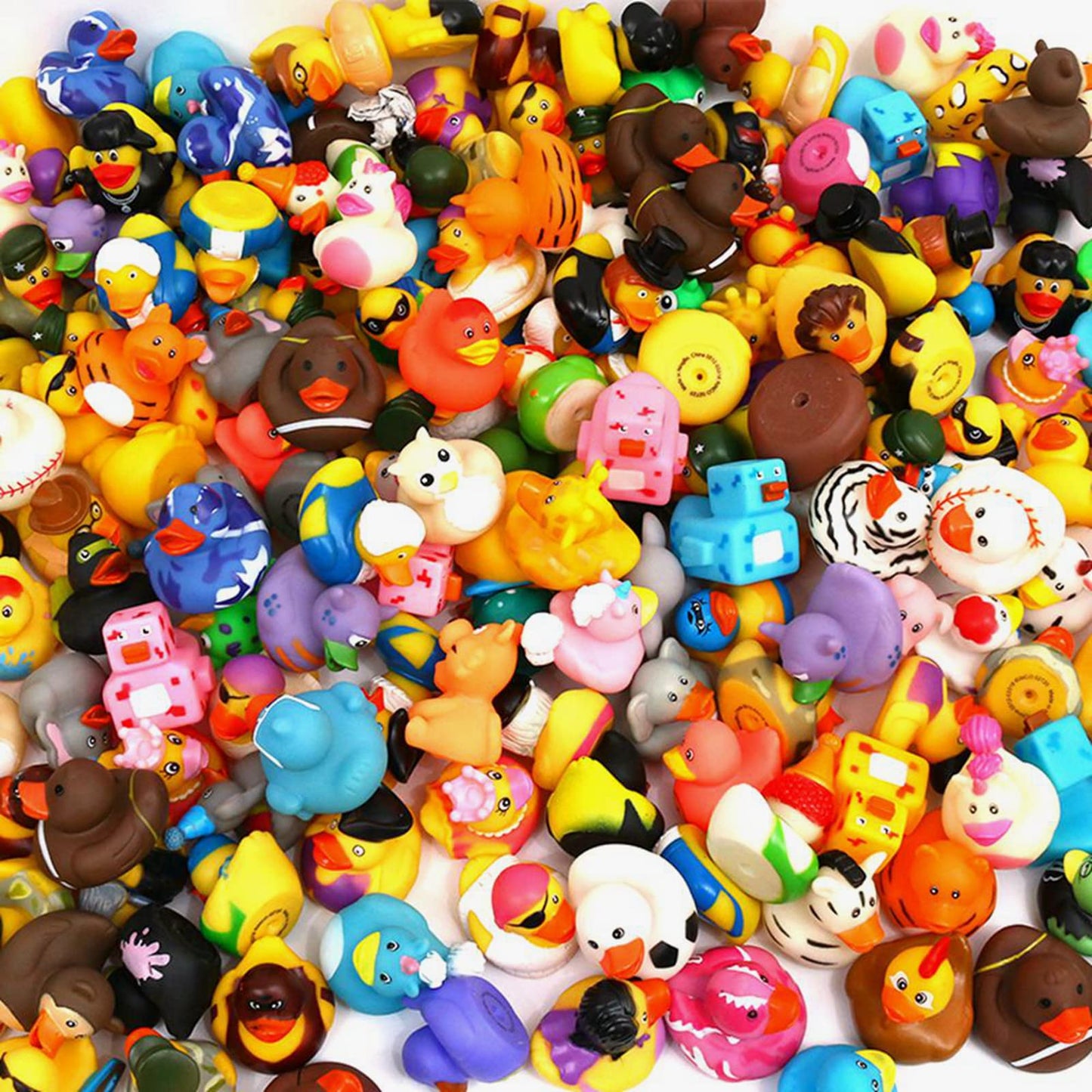 WQTHE 60 Pack Rubber Duck for Jeeps Ducking - 2.3 Inch Bulk Floater Duck for Kids - Baby Bath Toy Assortment - Party Favors, Birthdays, Bath Time, and More (50 Varieties)