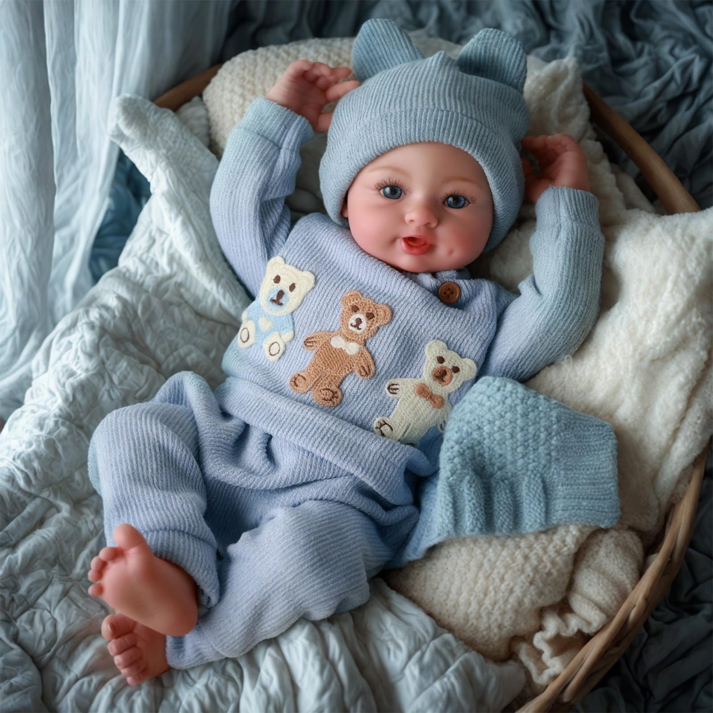 BABESIDE Realistic Reborn Baby Dolls Boy - Ailsa 17 Inch Lifelike Newborn Baby Doll Handmade Real Life Baby Dolls Reborn Doll with Soft Cloth Body Gift Toys for Kids Age 3 +