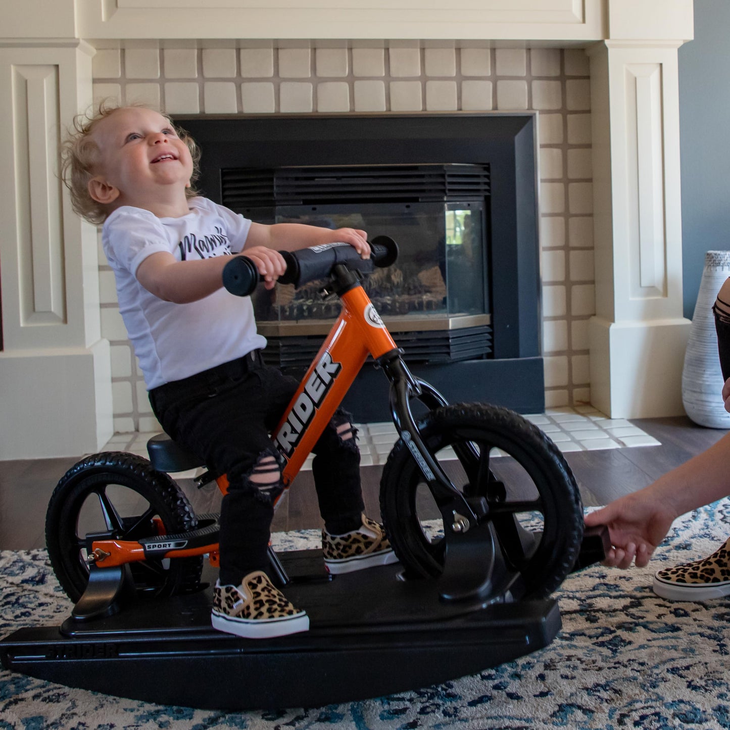 Strider Sport 2-in-1 Rocking Bike Orange - Helps Teach Baby How to Ride a Balance Bicycle - for Kids 6 Months to 4 Year s- Easy Assembly & Adjustments