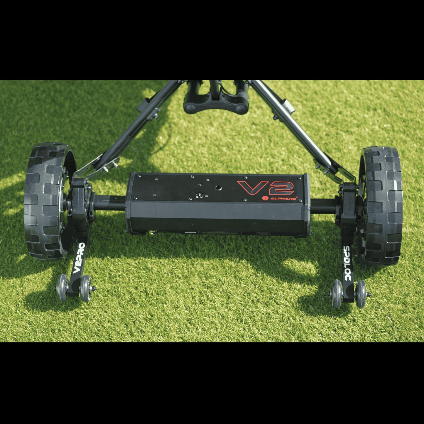Alphard Club Booster V2Pro – Convert Your Push Cart into a Motorized, Electric Remote-Controlled Golf Caddie - New 2025 V2Pro with Permanently Attached Wheelie Bars (V2CADPRO)