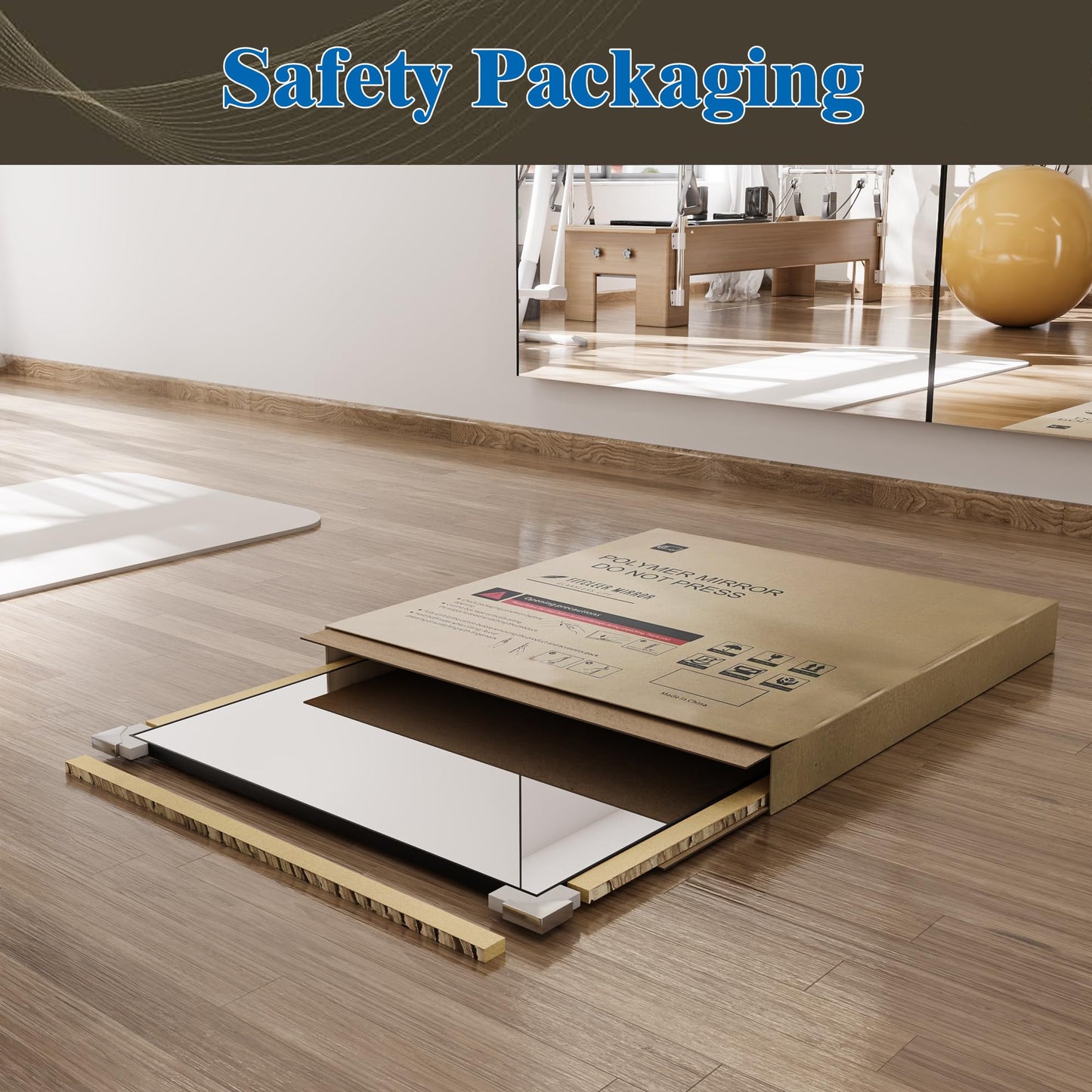 Fitcleer Glassless Floor Mirror, 71×39”, Shatterproof Full Body Mirror for Living Room or Studio, Lightweight Leaning Wall Mirror, Gold Frame