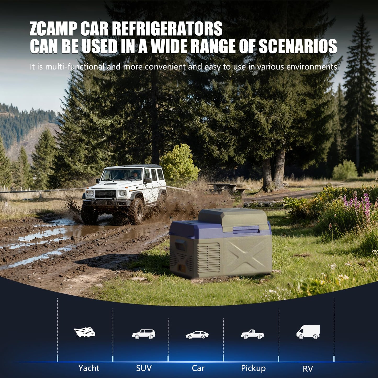 zcamp X12 12 Volt Refrigerator,Mini Portable Freezer,13 Quart(12L) Electric Cooler,12V Car Fridge APP Control,12/24V DC 100-240V AC for Ourdoor, Camping, Travel, Truck,RV, Boat -4℉~68℉