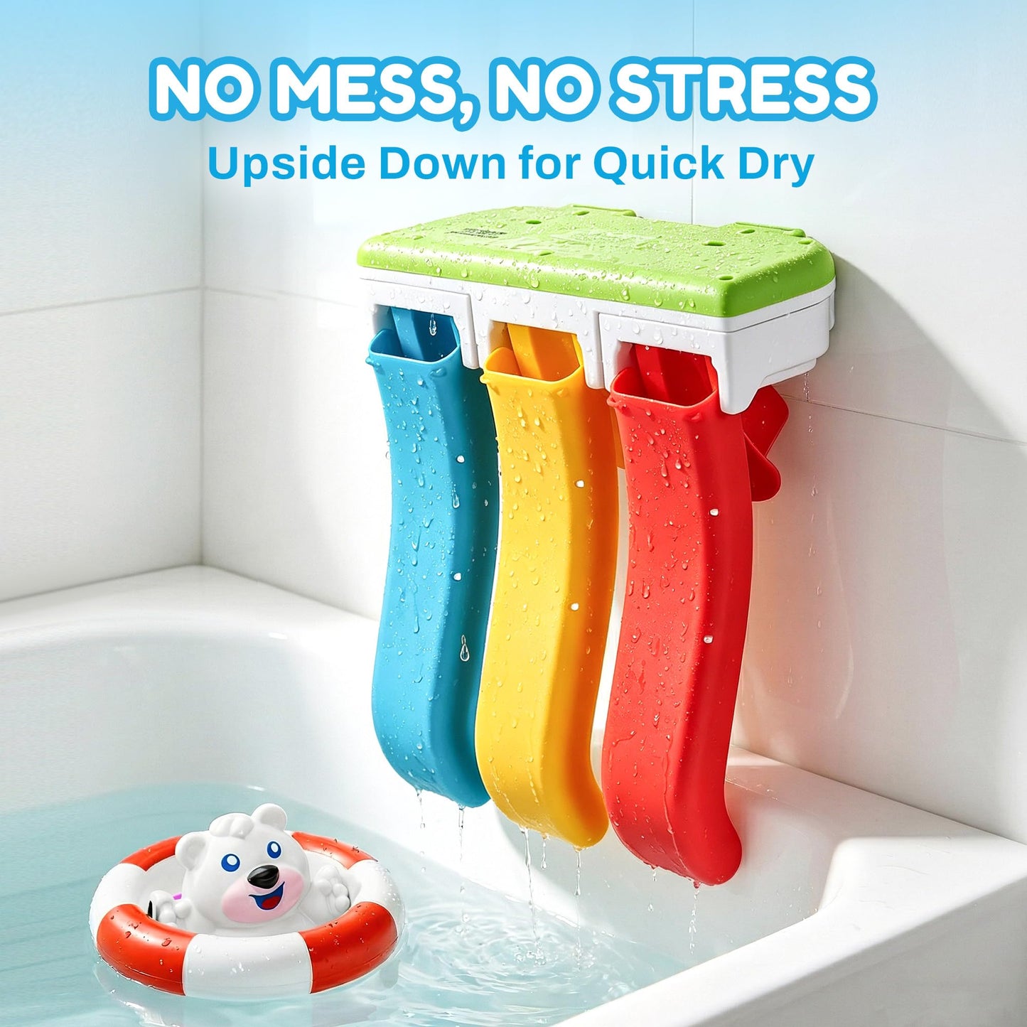 iPlay, iLearn Baby Slide Bath Toys for Toddlers 1-3, Infant Bathtub Shower Toy Set, Fun Bathtime Floating Animals, Kids Bathing Tub Pool Water Playset, Birthday Gift 12 18 Months, 1 2 3 Yrs Boys Girls