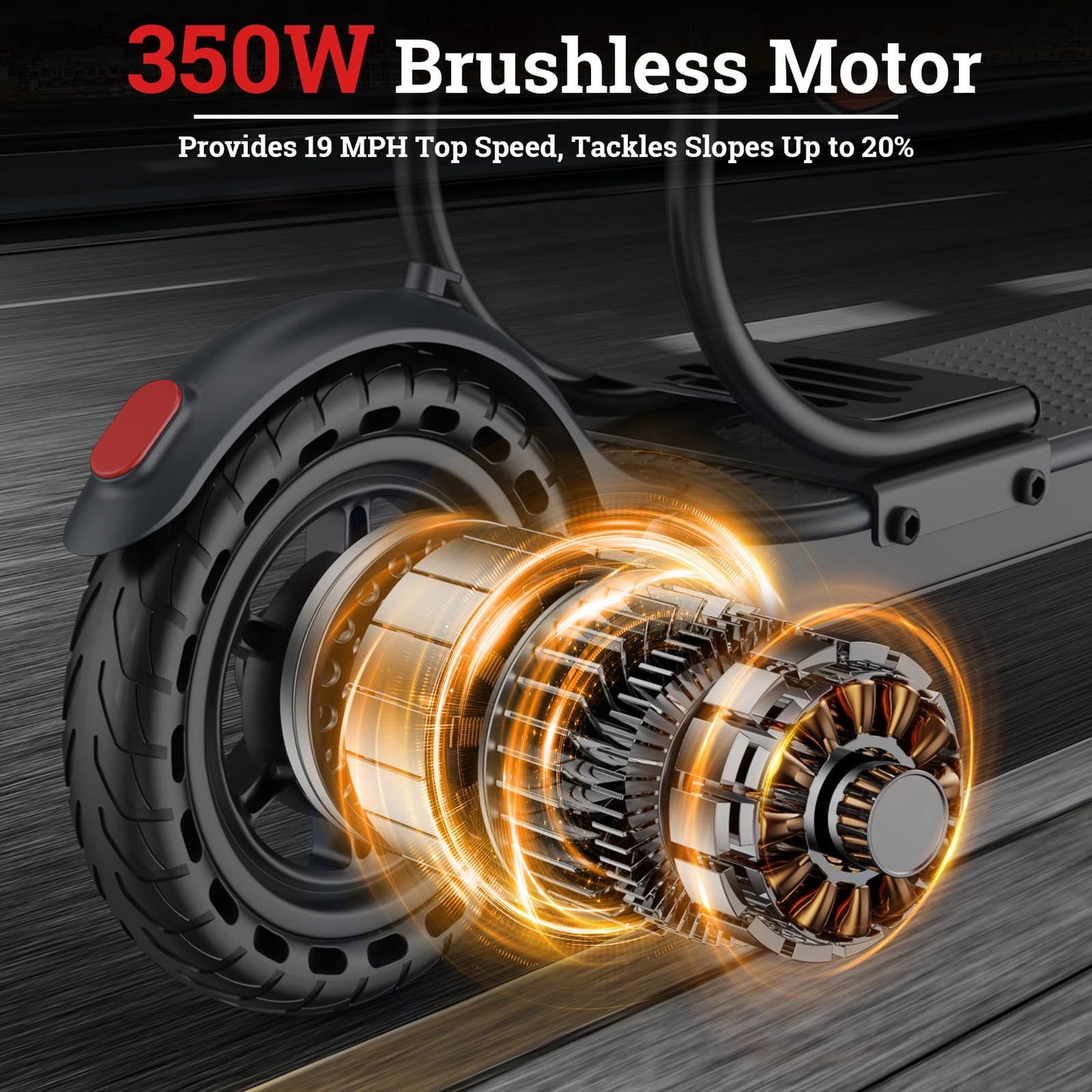 Qlaway 8.5" Aluminum Alloy Frame E Scooter for Adults 19 MPH Sport Escooter 350W Motor, Electric Scooter Up to 22 Miles Range, Bearing 265 LBS/APP Control-Black