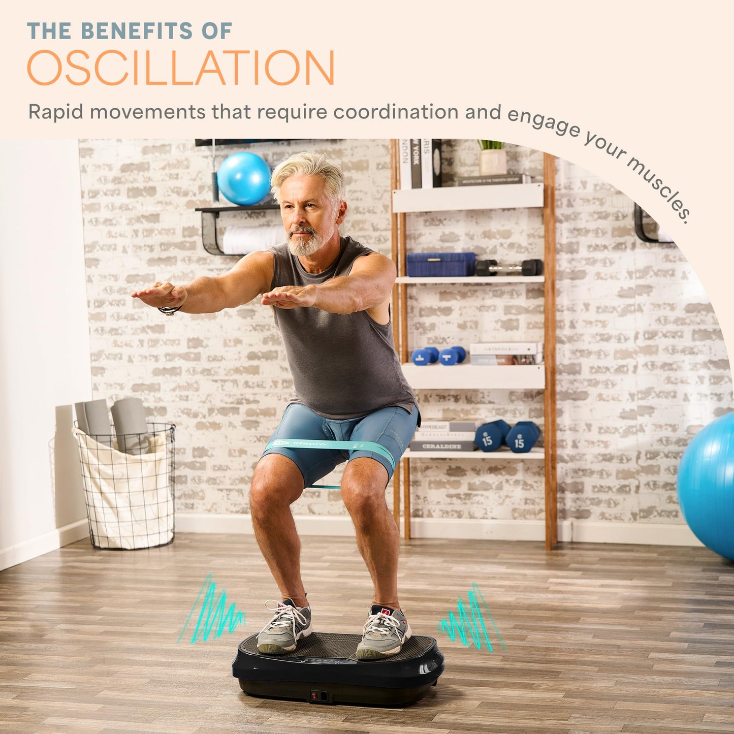Lifepro Waver Mini Vibration Plate - Whole Body Vibration Platform Exercise Machine - Home & Travel Workout Equipment for Weight Loss, Toning & Wellness - Max User Weight 260lbs