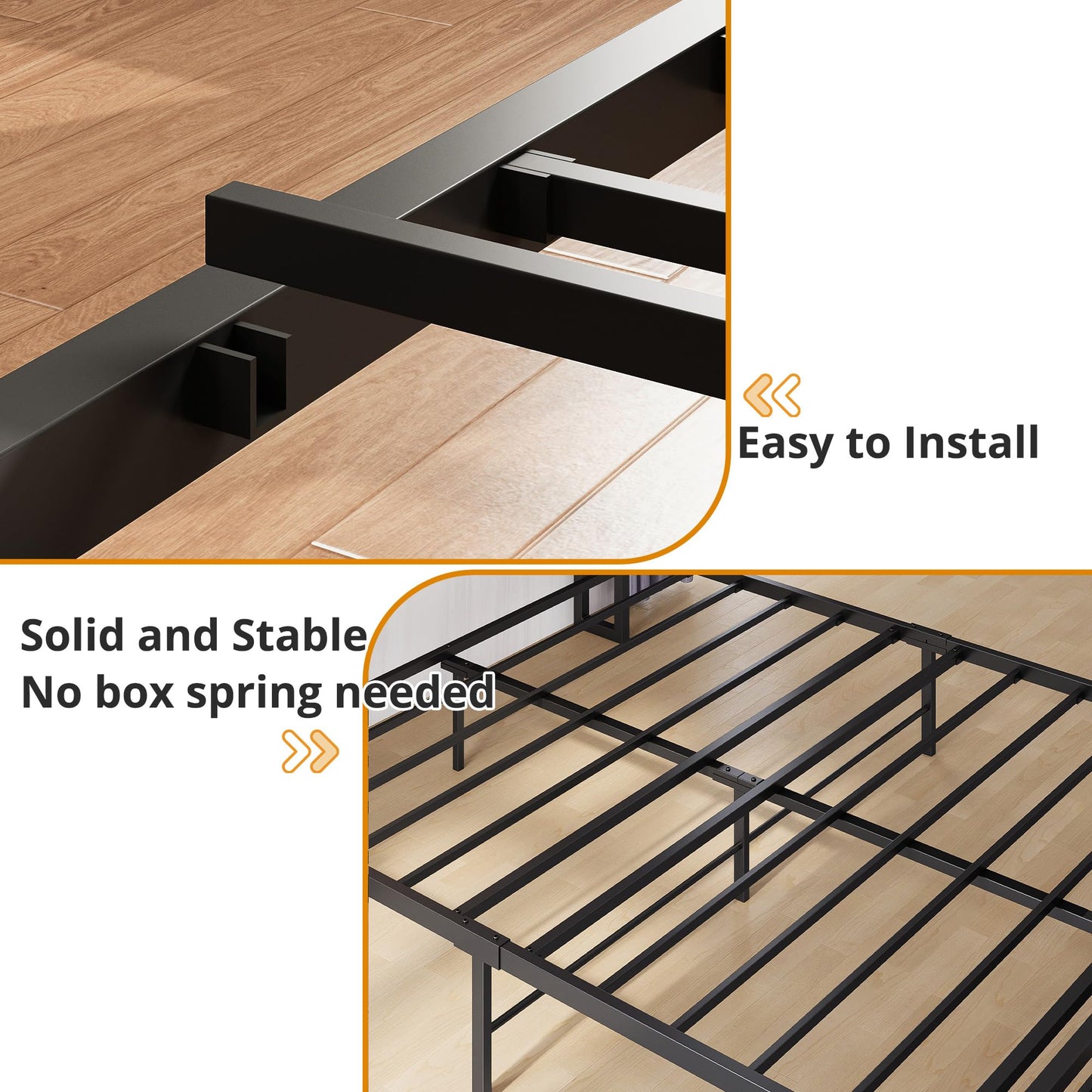 LIKIMIO Queen Size Bed Frame, Storage Headboard with Charging Station, Platform Bed with Drawers, No Box Spring Needed, Easy Assembly, Wood and Cream
