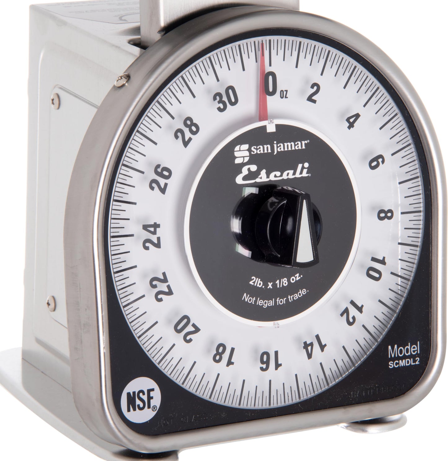 San Jamar Ms Series Mechanical Dial Scale Manual Food Scale with 2 Pound Capacity for Kitchens, Restaurants, And Cooking, Metal, 32 Ounces, Silver